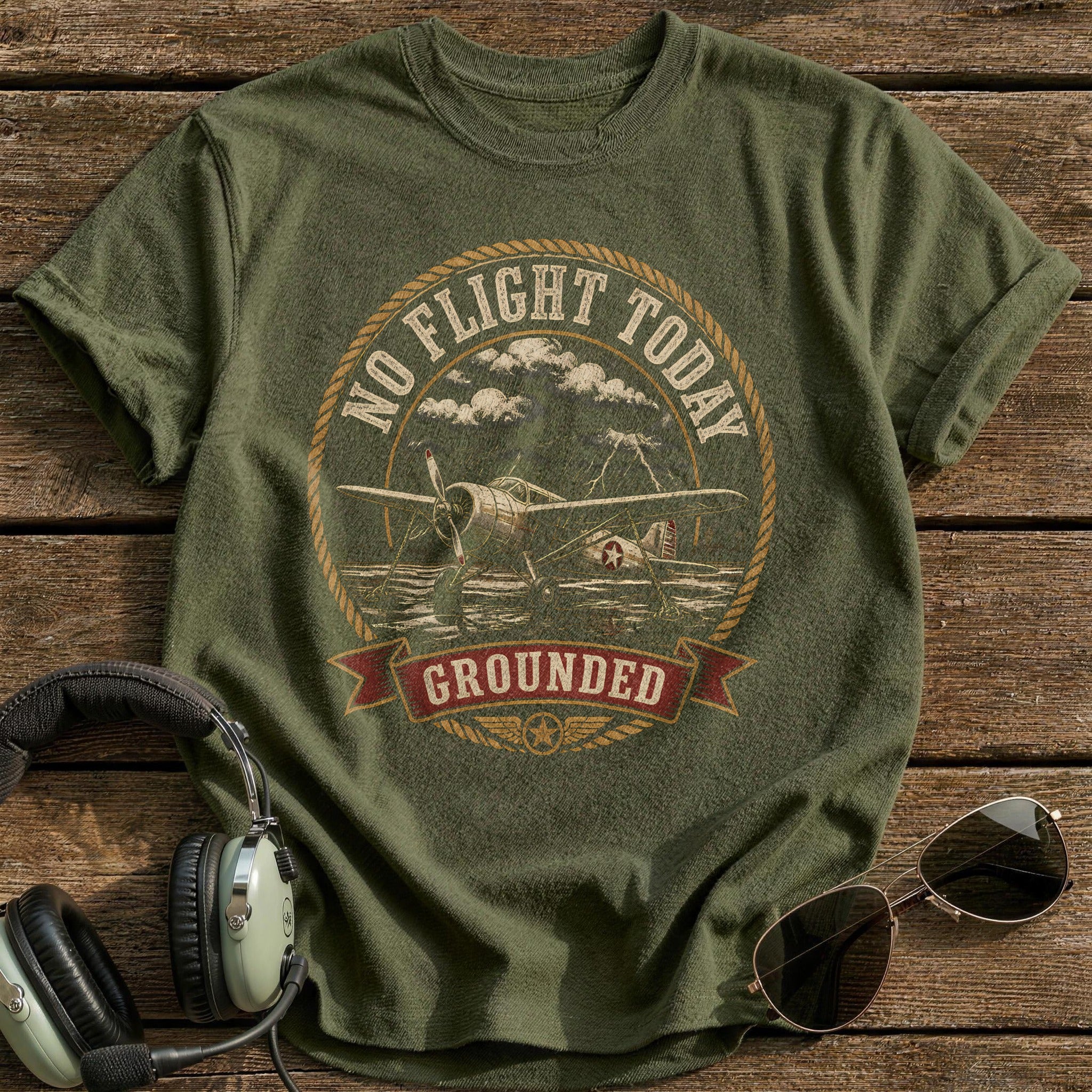 Vintage Patch No Flight Today 34 - Military Green