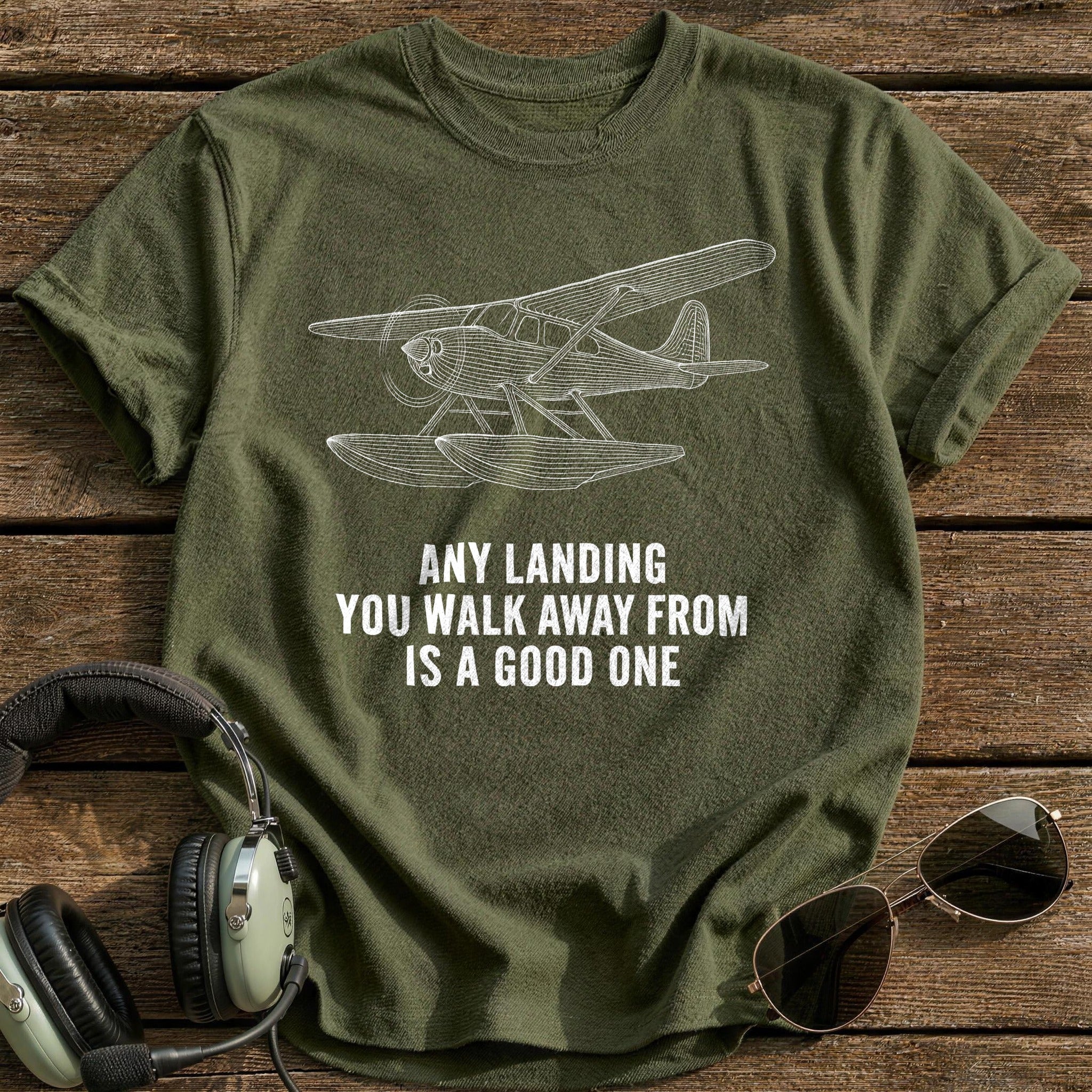 Walk Away Landing 78 T-Shirt - Military Green