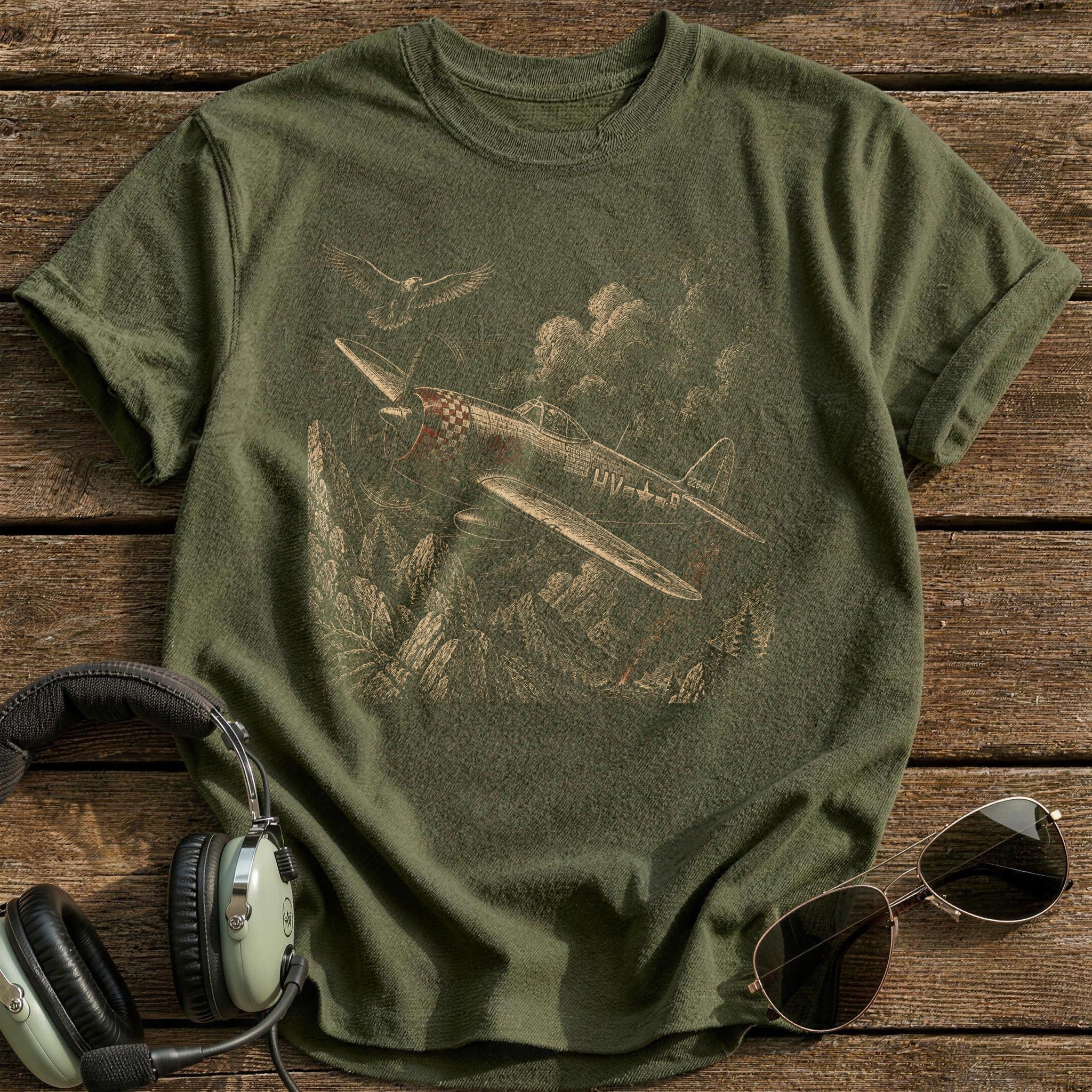Warbird In The Highlands T-Shirt - Military Green