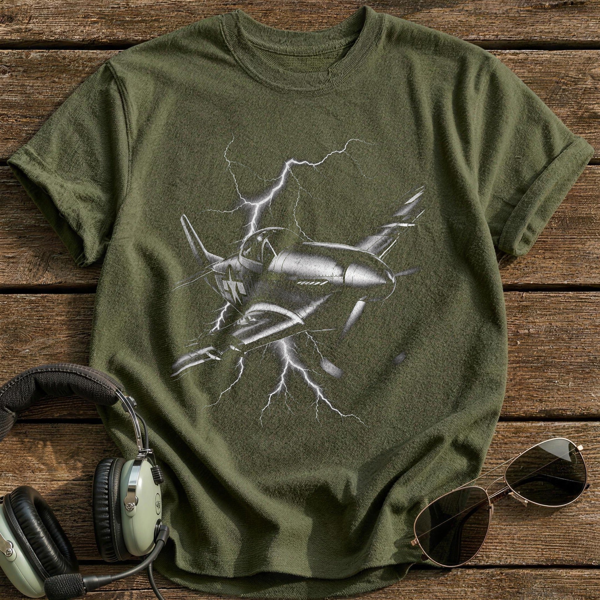 Warbird Lightning Storm T-Shirt - Military Green