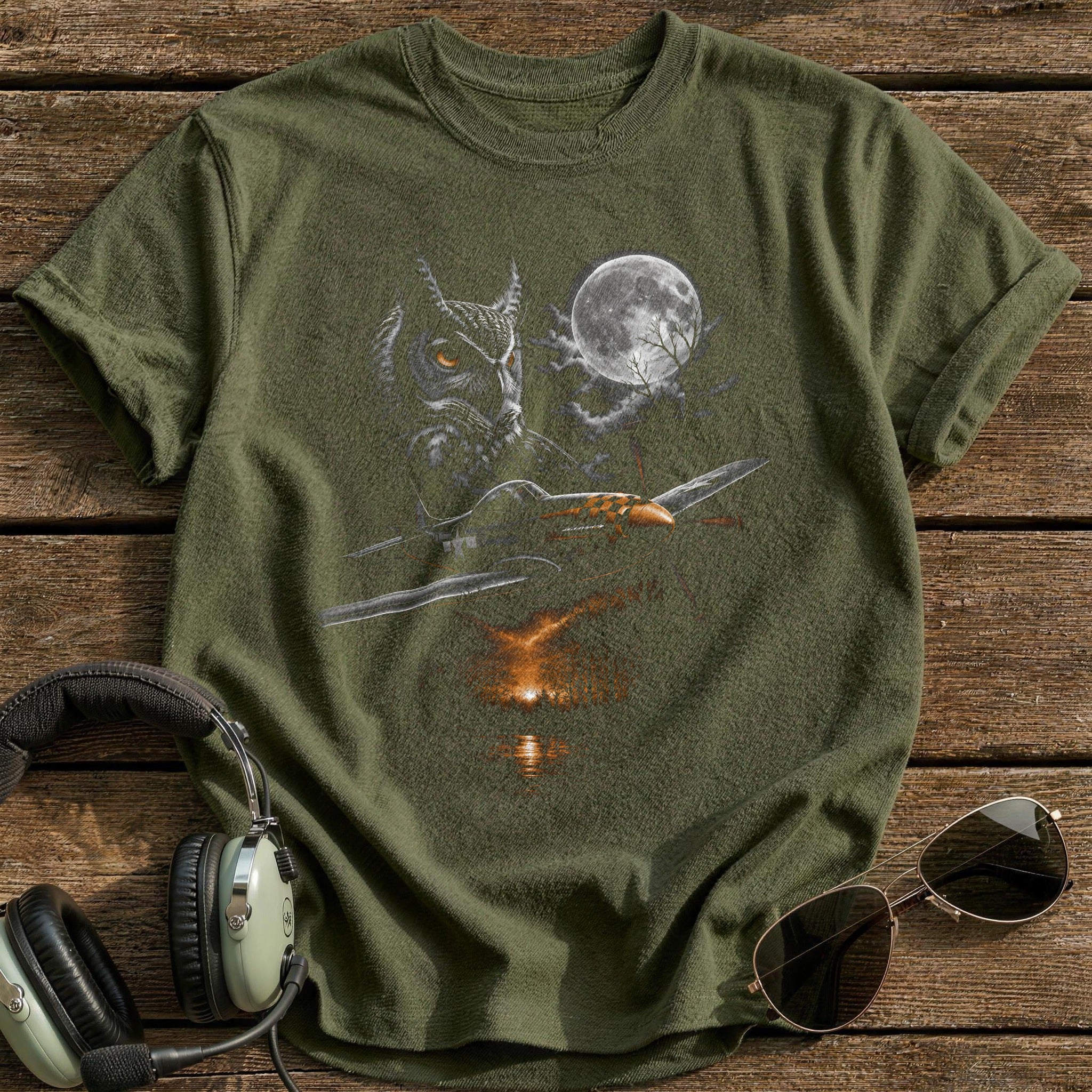 Warbird Owl Autumn Trees 92 - Military Green