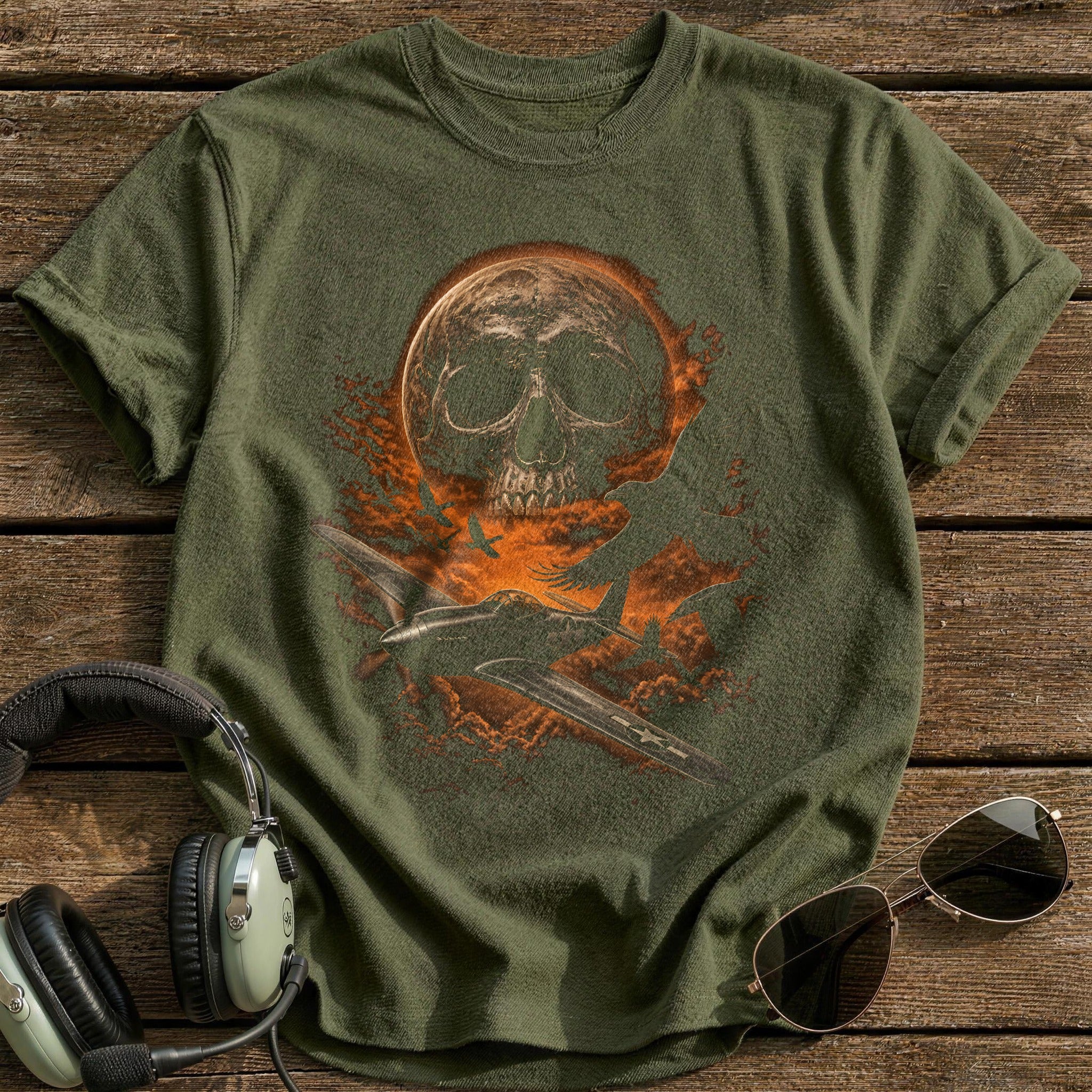 Warbird Skull Moon Crows 72 - Military Green