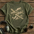 Warbird Woodcut T-Shirt - Military Green