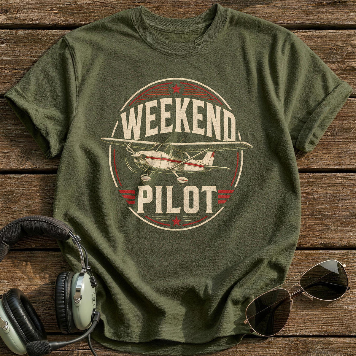 Weekend Pilot T-Shirt - Military Green