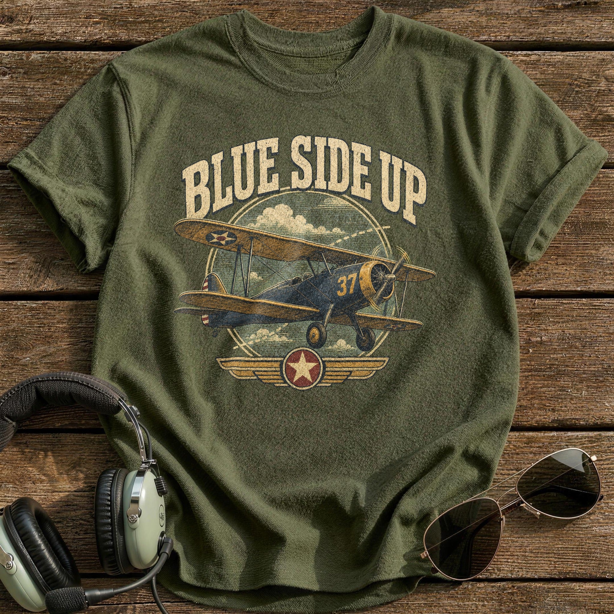 Wings and Whiskey T-Shirt - Military Green