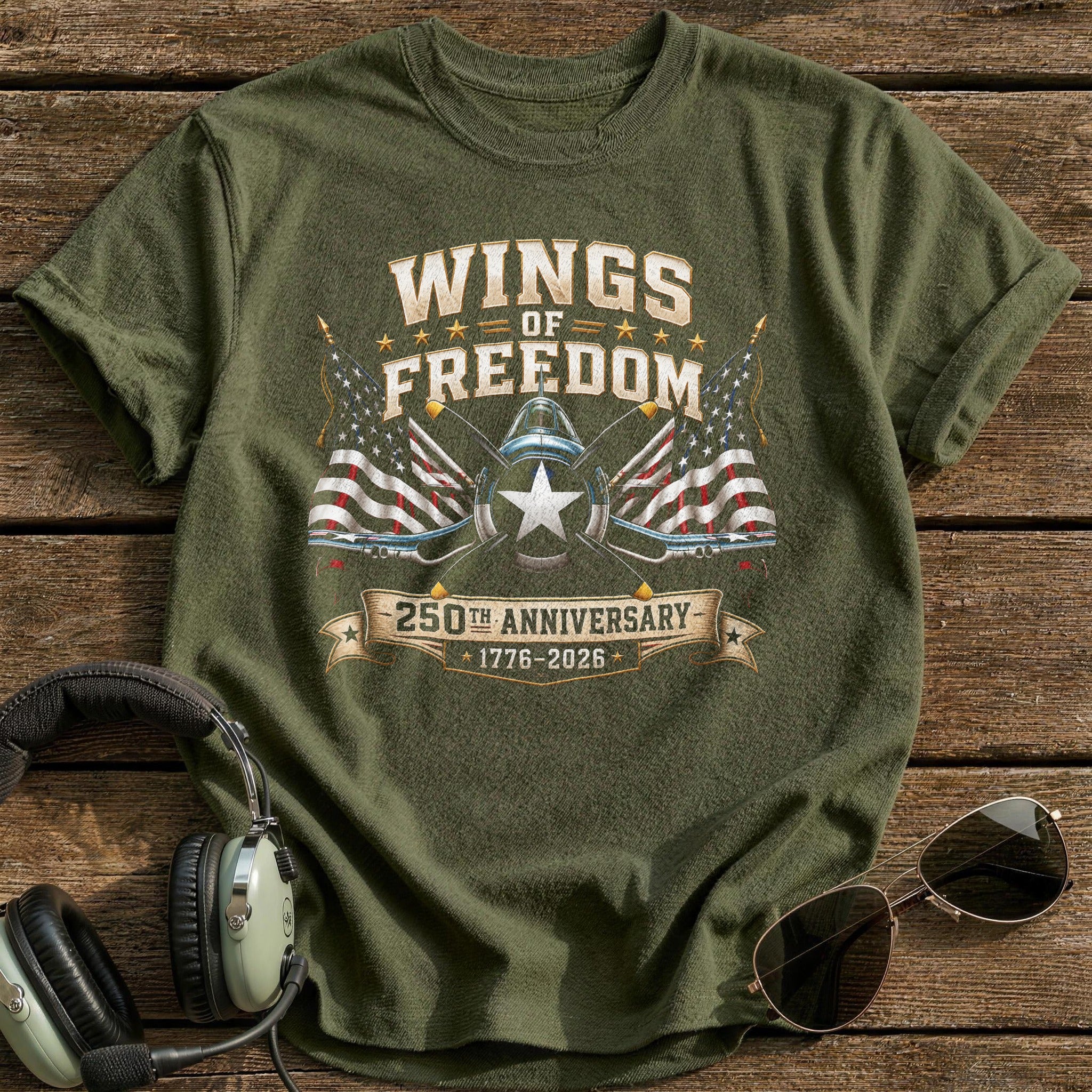 Wings Of Freedom 250 T-Shirt - Military Green