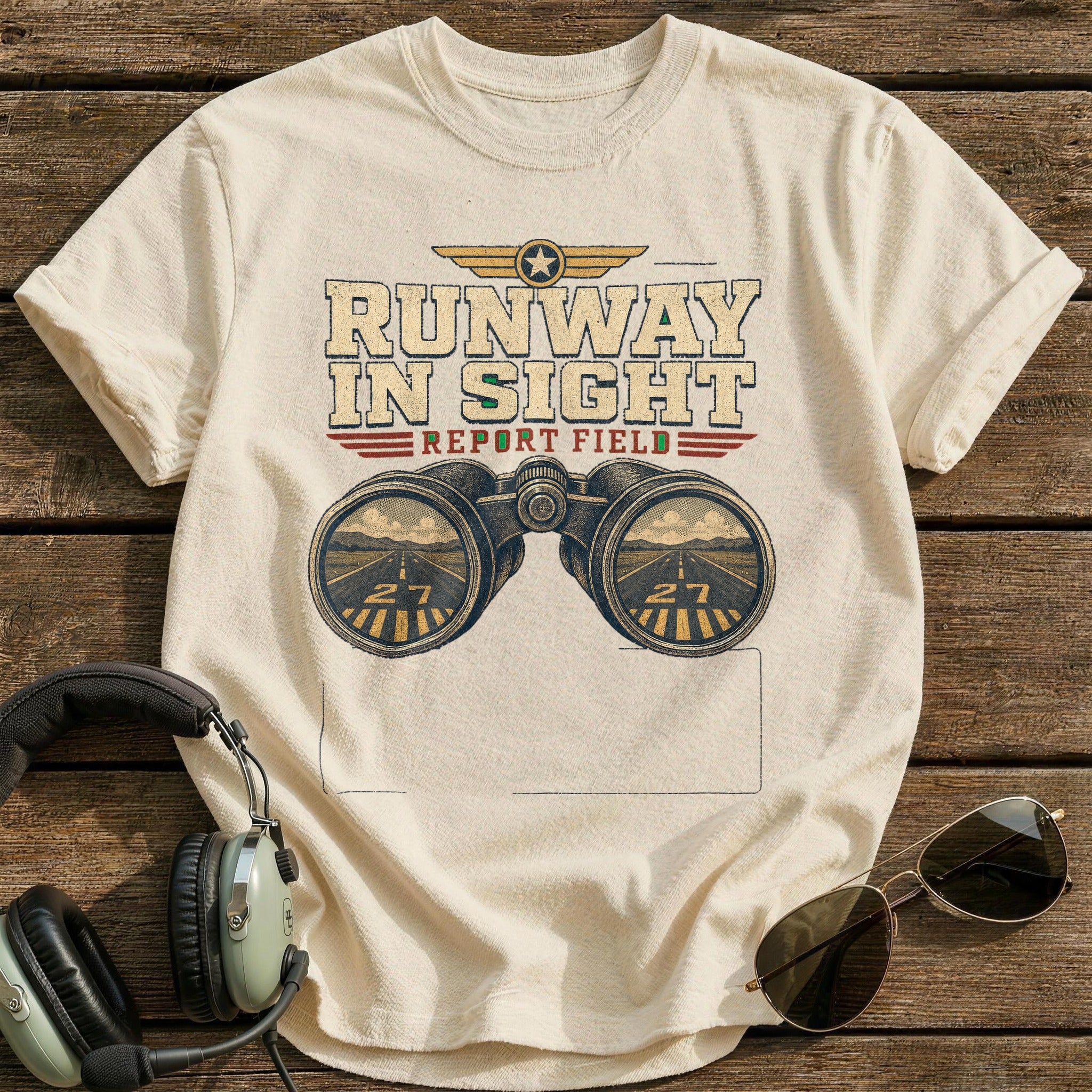 Binoculars On Final T-Shirt - Natural