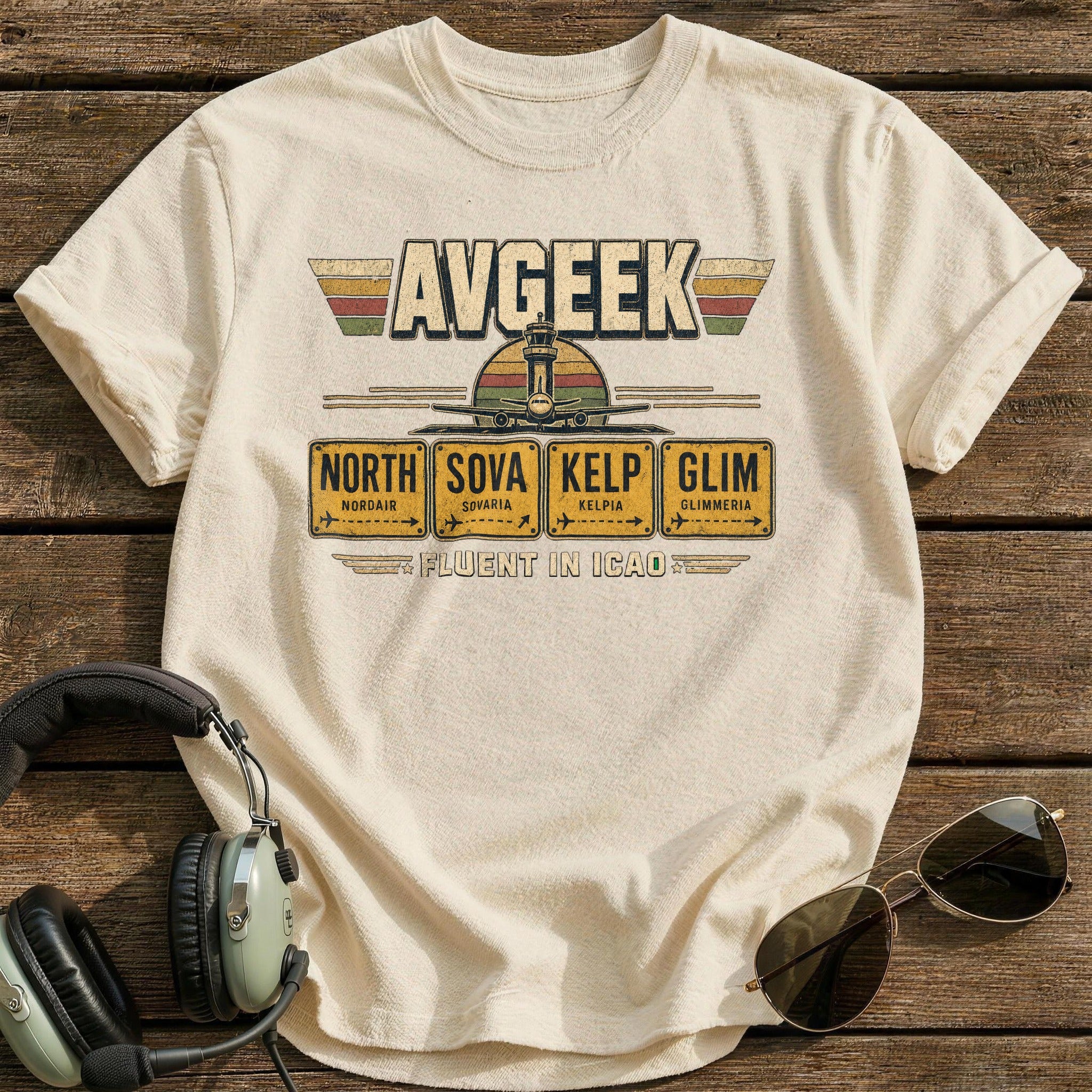 Fluent in ICAO T-Shirt - Natural
