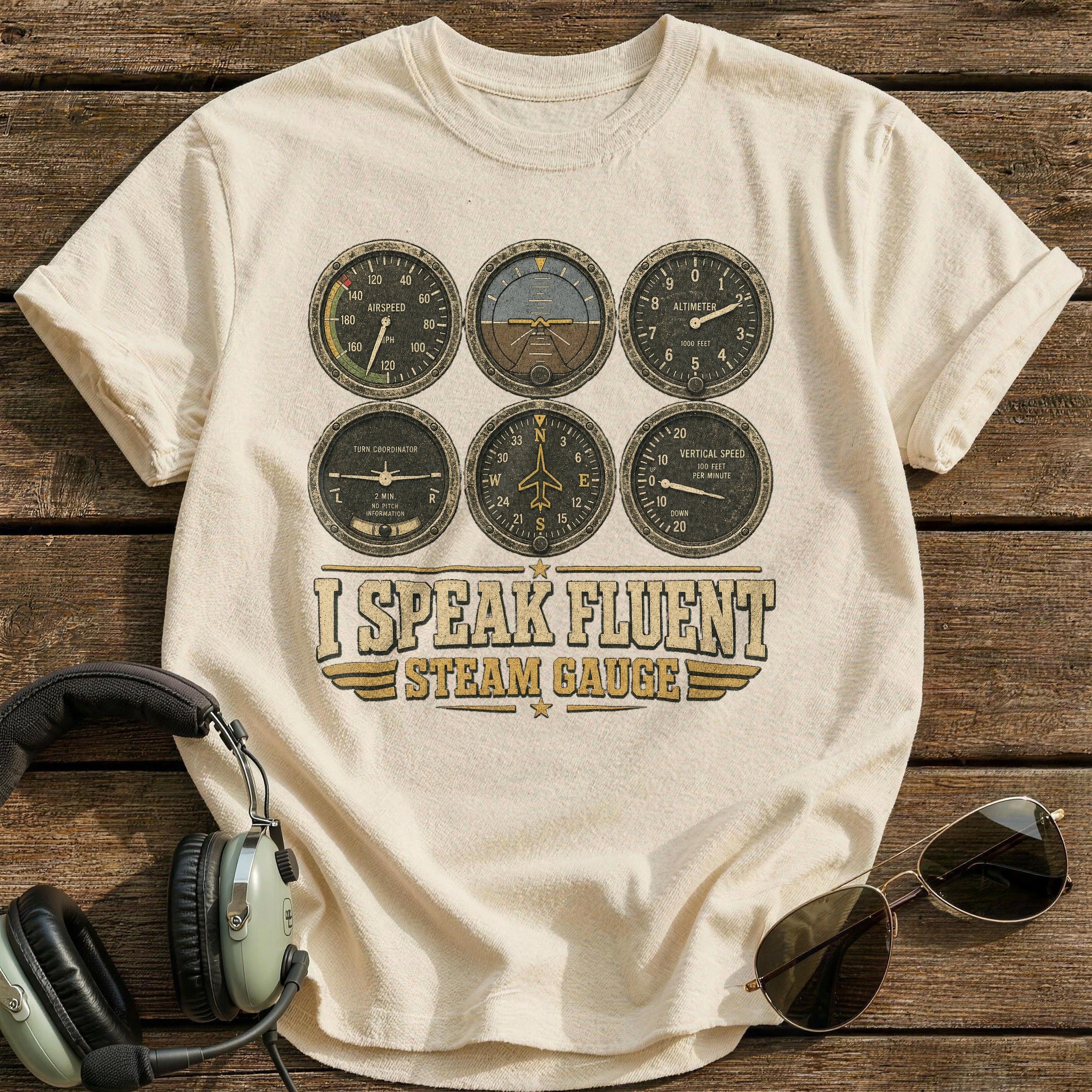 Fluent Steam Gauge T-Shirt - Natural