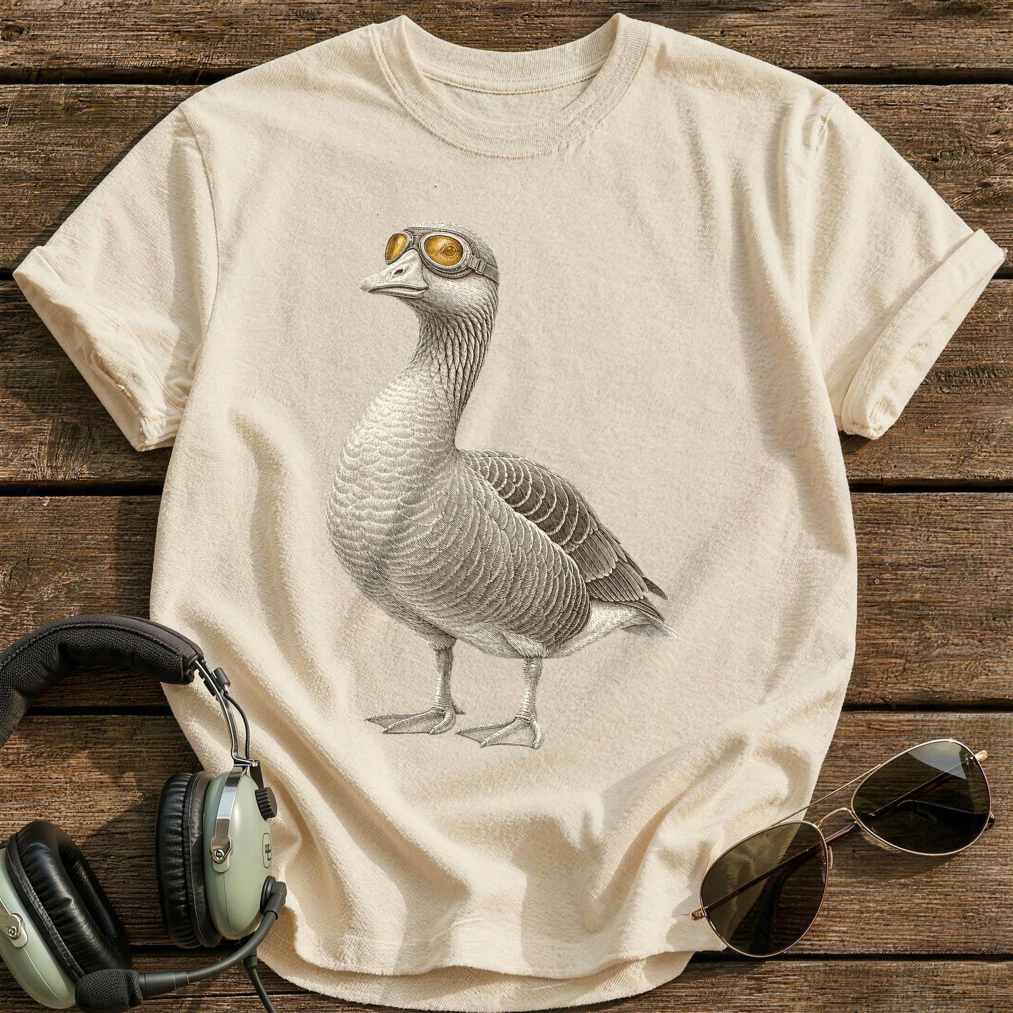 Goggles On T-Shirt - Natural