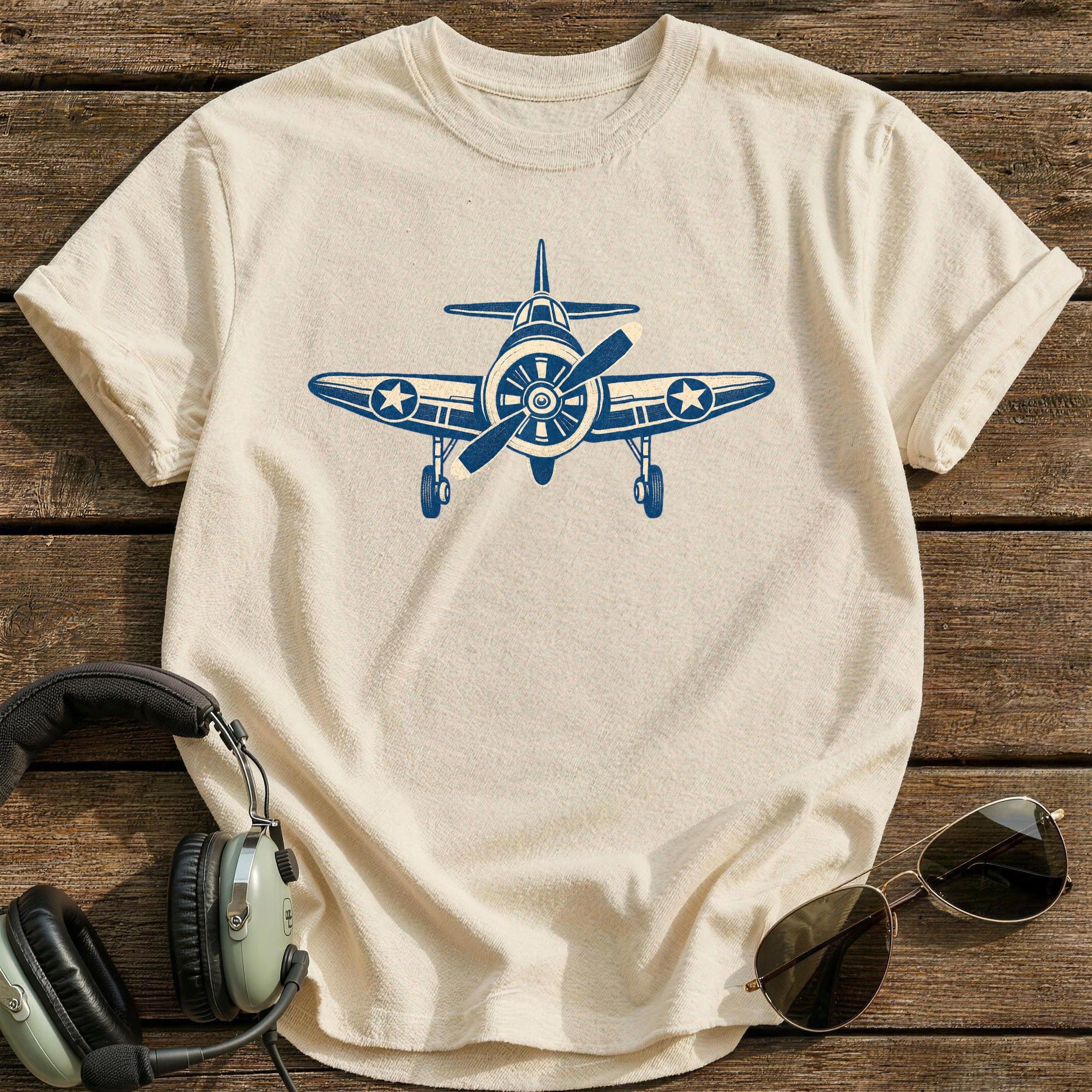 Radial Engine T-Shirt - Natural