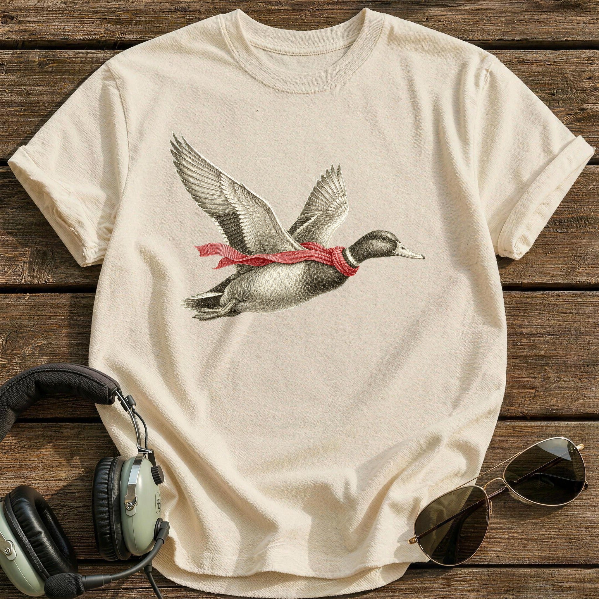 Red Scarf Formation T-Shirt - Natural