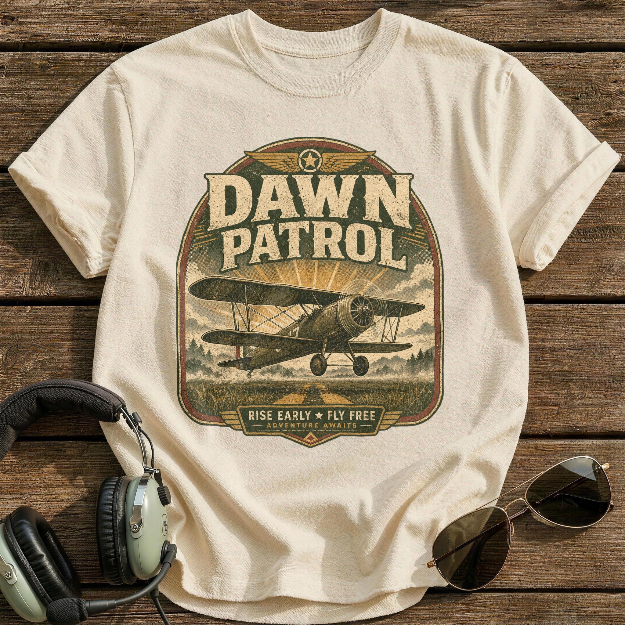Rise Early Fly Free T-Shirt - Natural