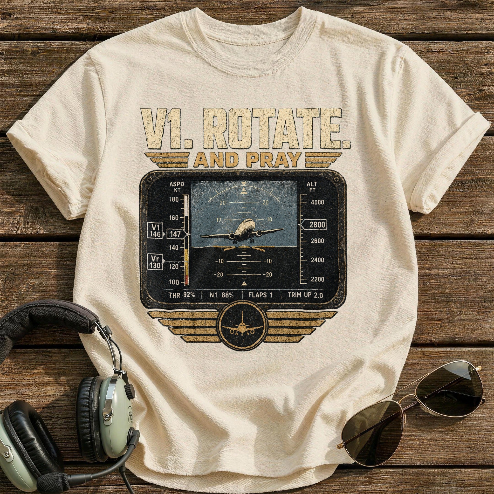 Rotate and Pray T-Shirt - Natural