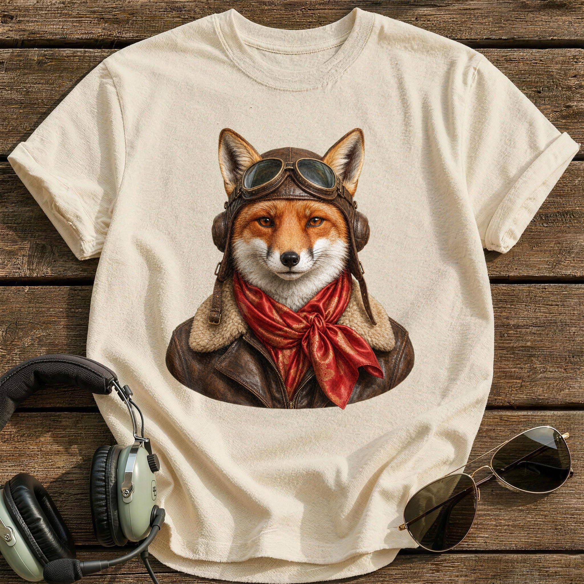 Scarf & Goggles T-Shirt - Natural