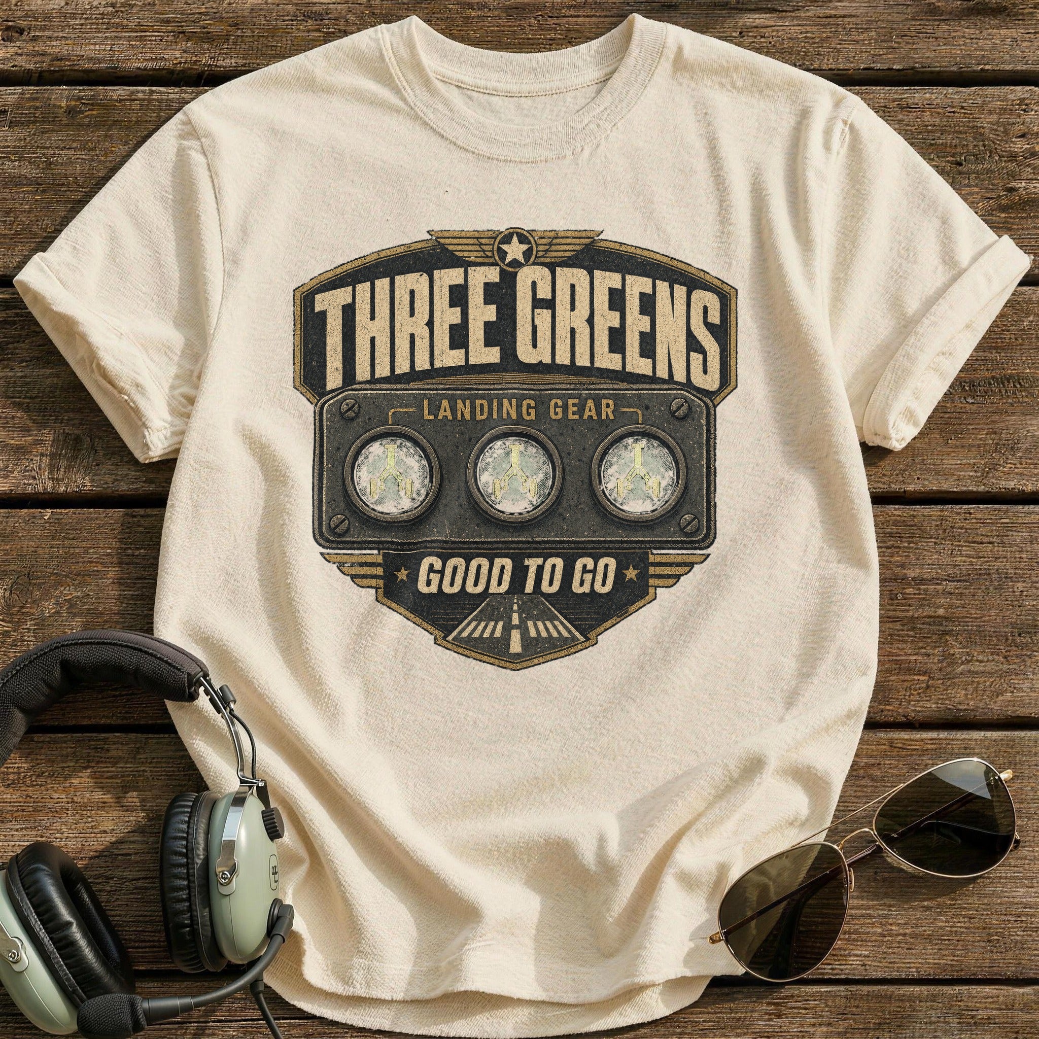 Three Greens T-Shirt - Natural