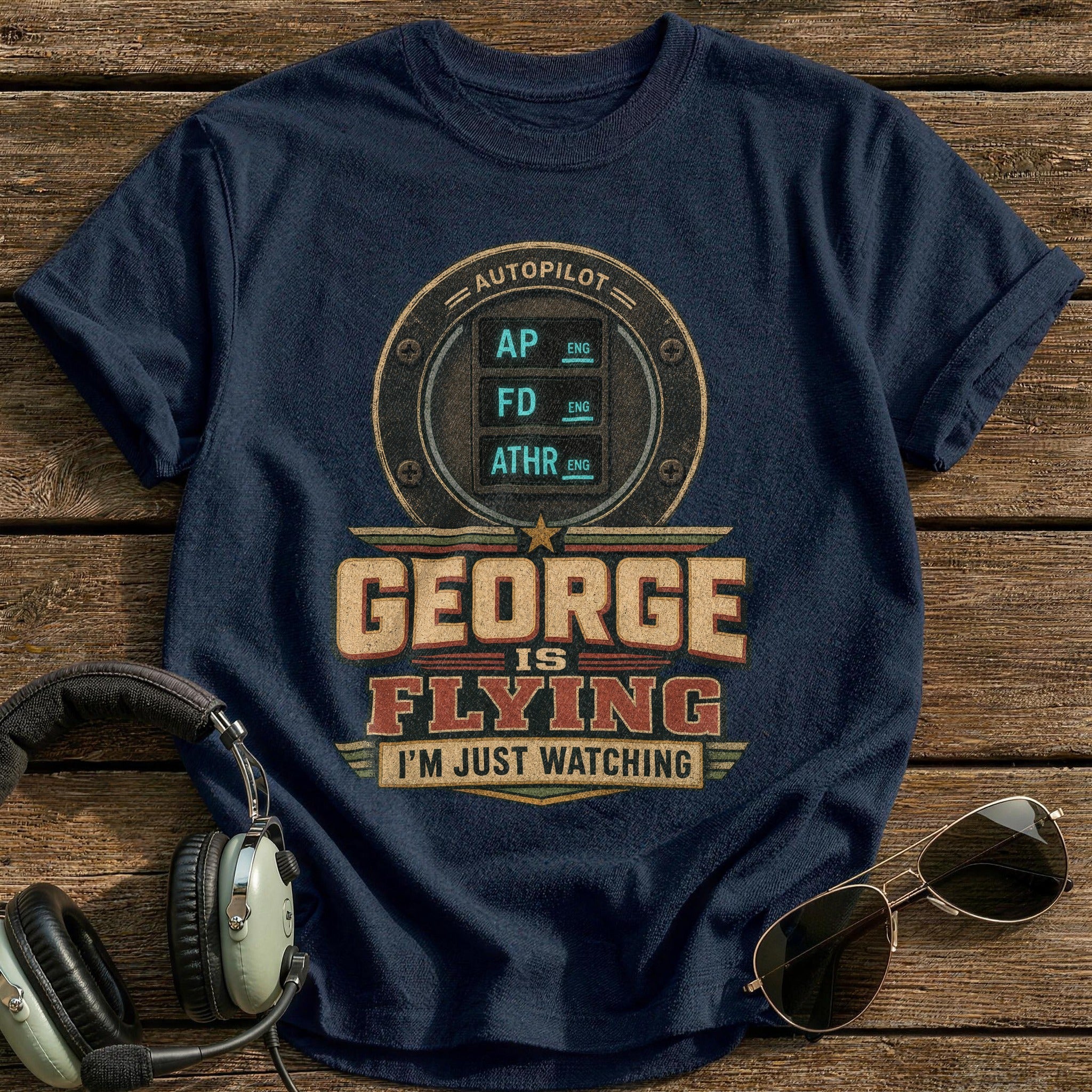 George is Flying T-Shirt - Navy