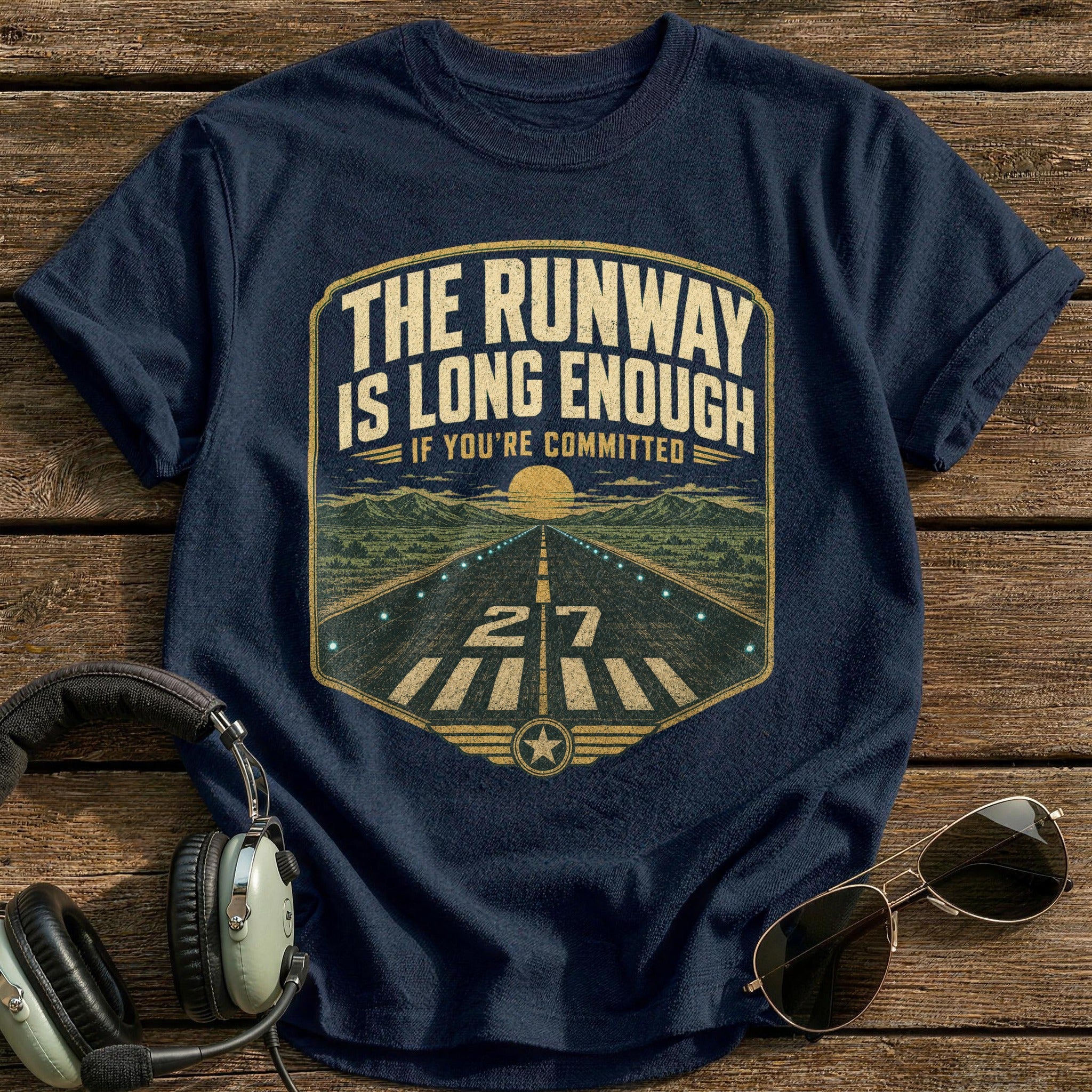 The Runway is Long Enough T-Shirt - Navy