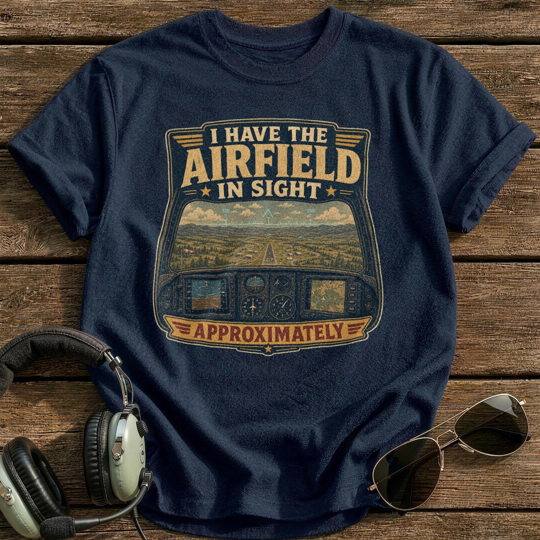 I Have the Airfield in Sight T-Shirt - Navy