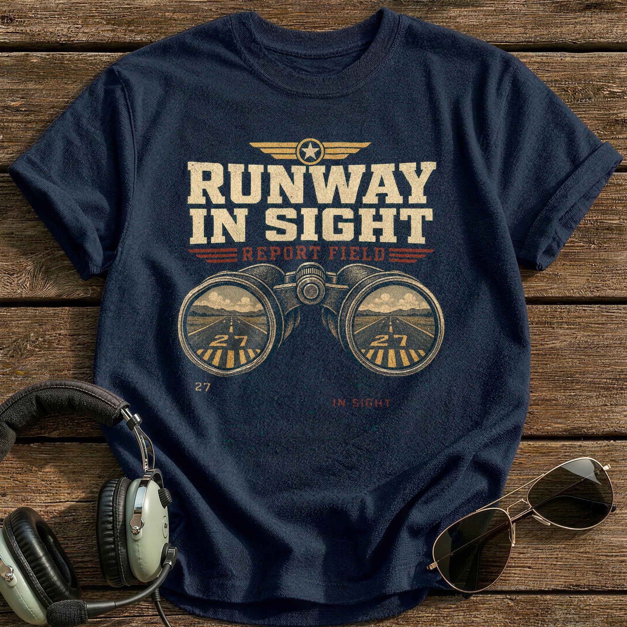 Runway in Sight T-Shirt - Navy