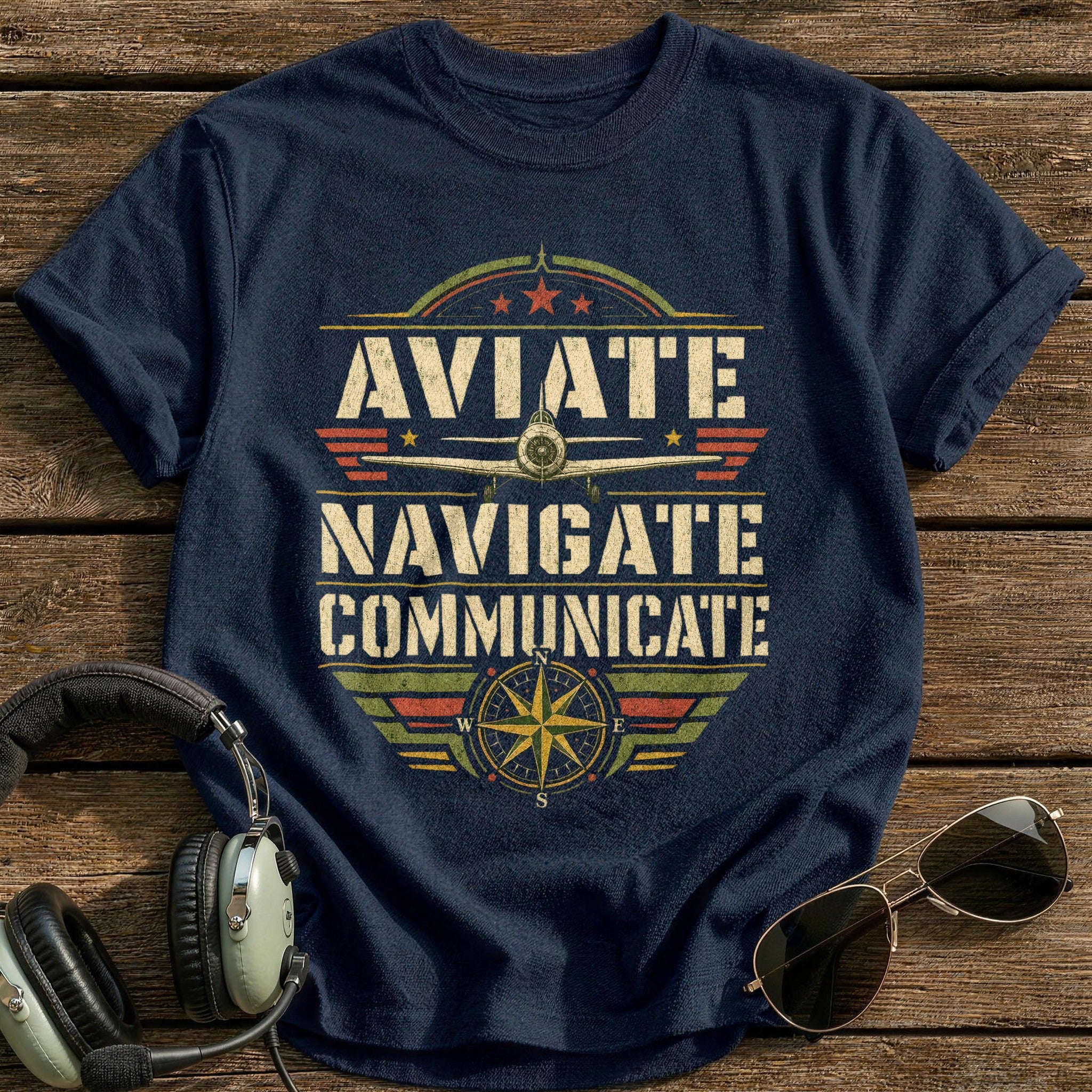 Aviate Navigate Communicate T-Shirt - Navy
