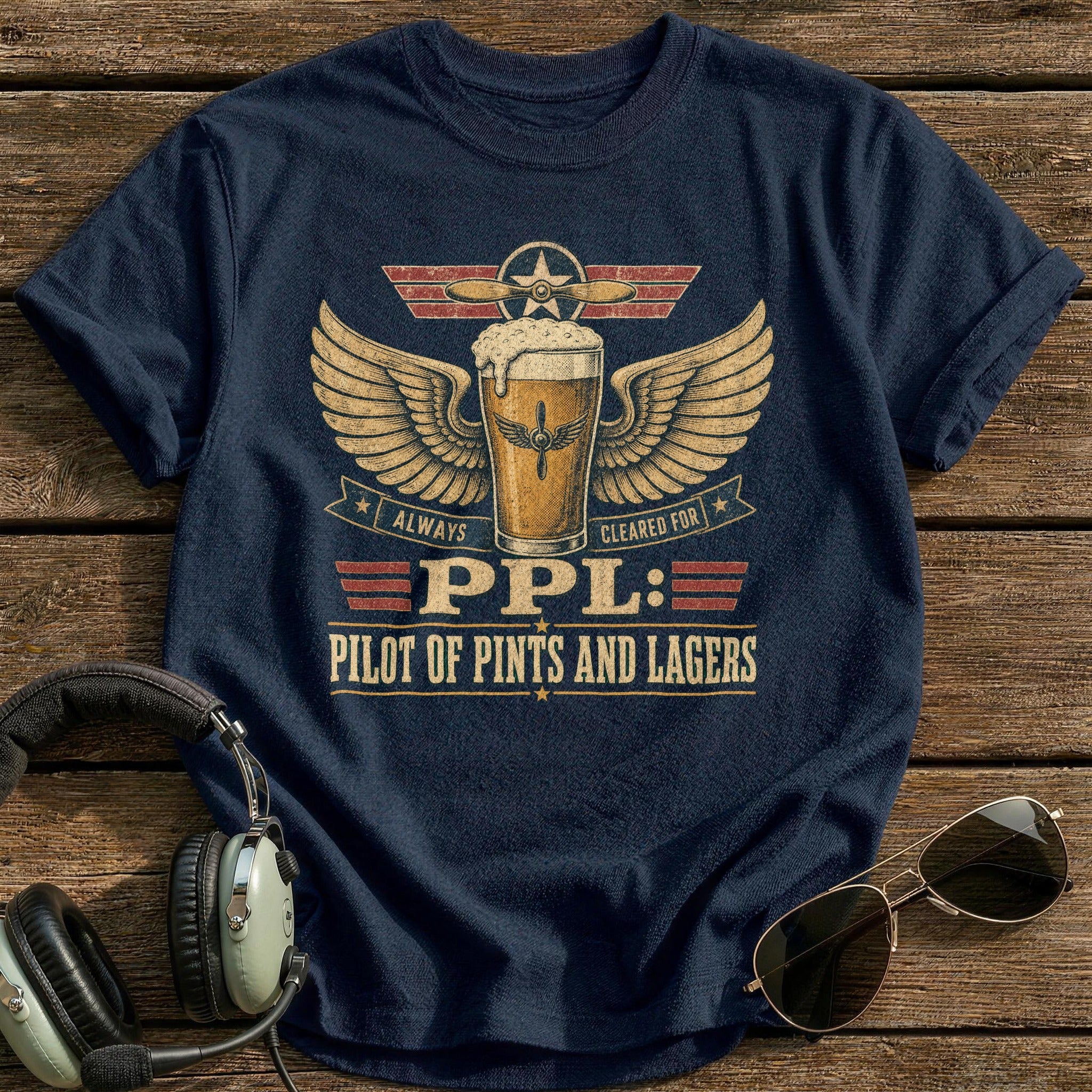 Ppl Pilot of Pints and Lagers T-Shirt - Navy