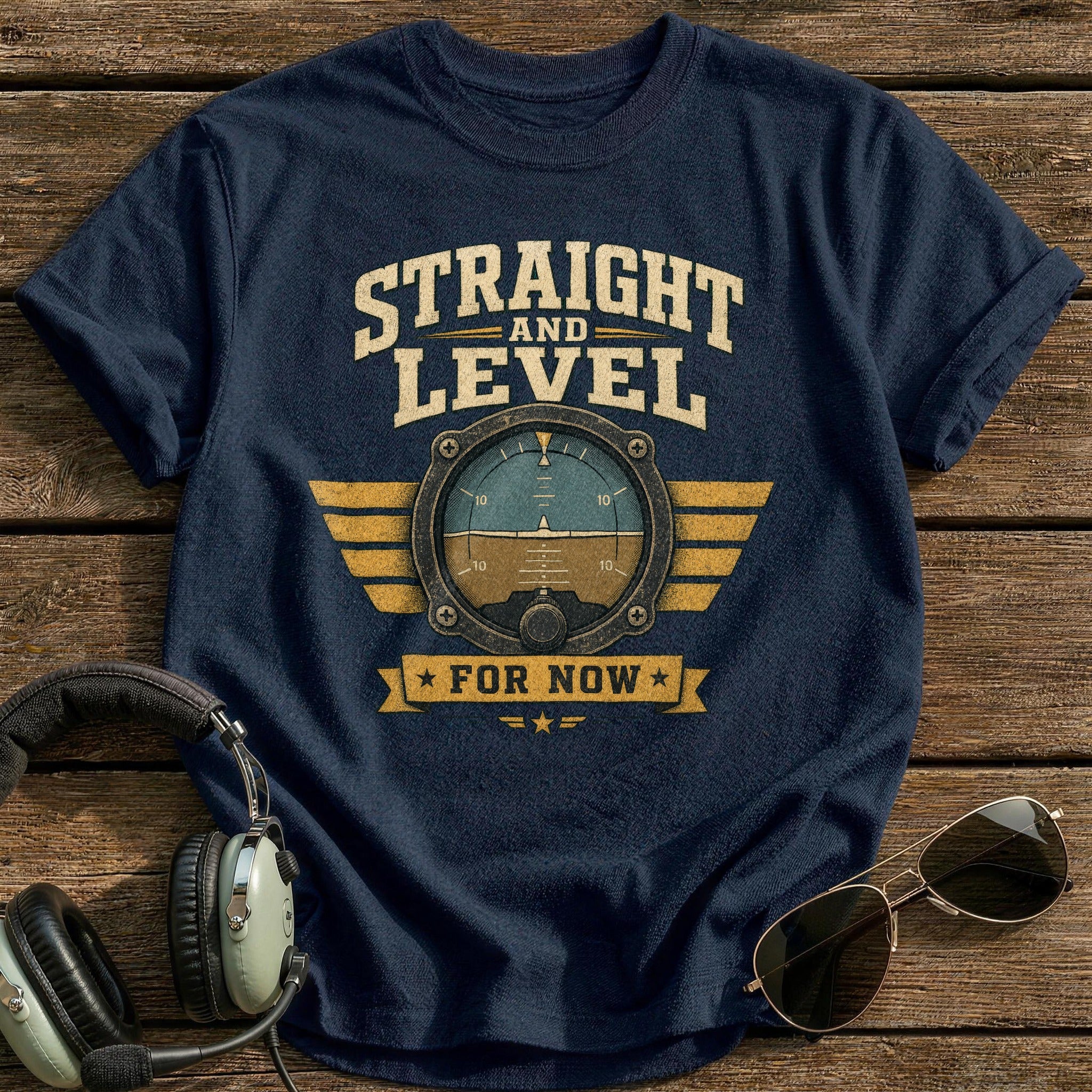 Straight and Level T-Shirt - Navy