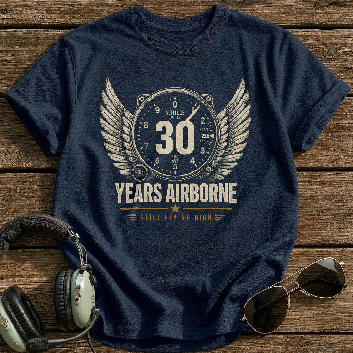 30 Still Flying T-Shirt - Navy