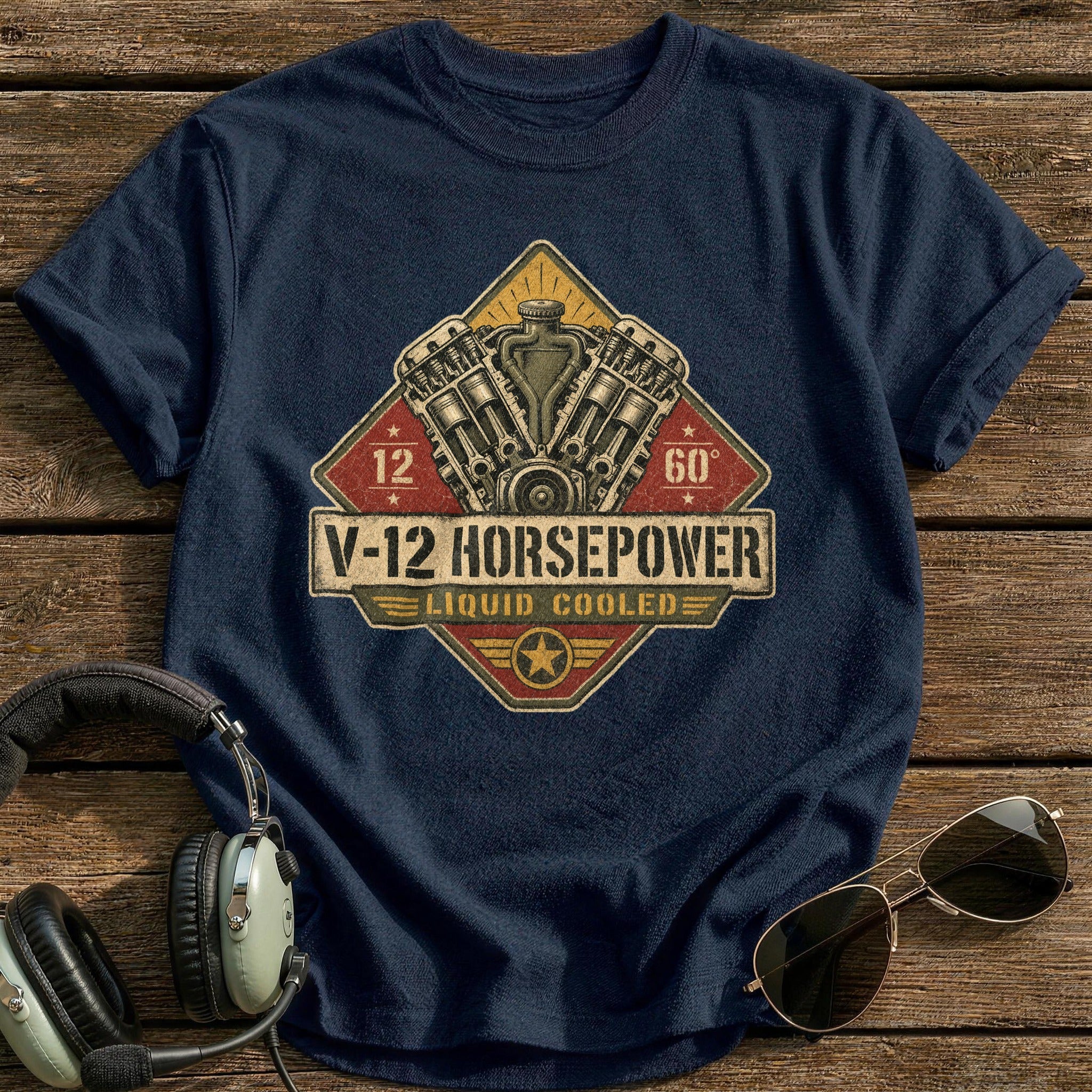 V-12 Horsepower T-Shirt - Navy