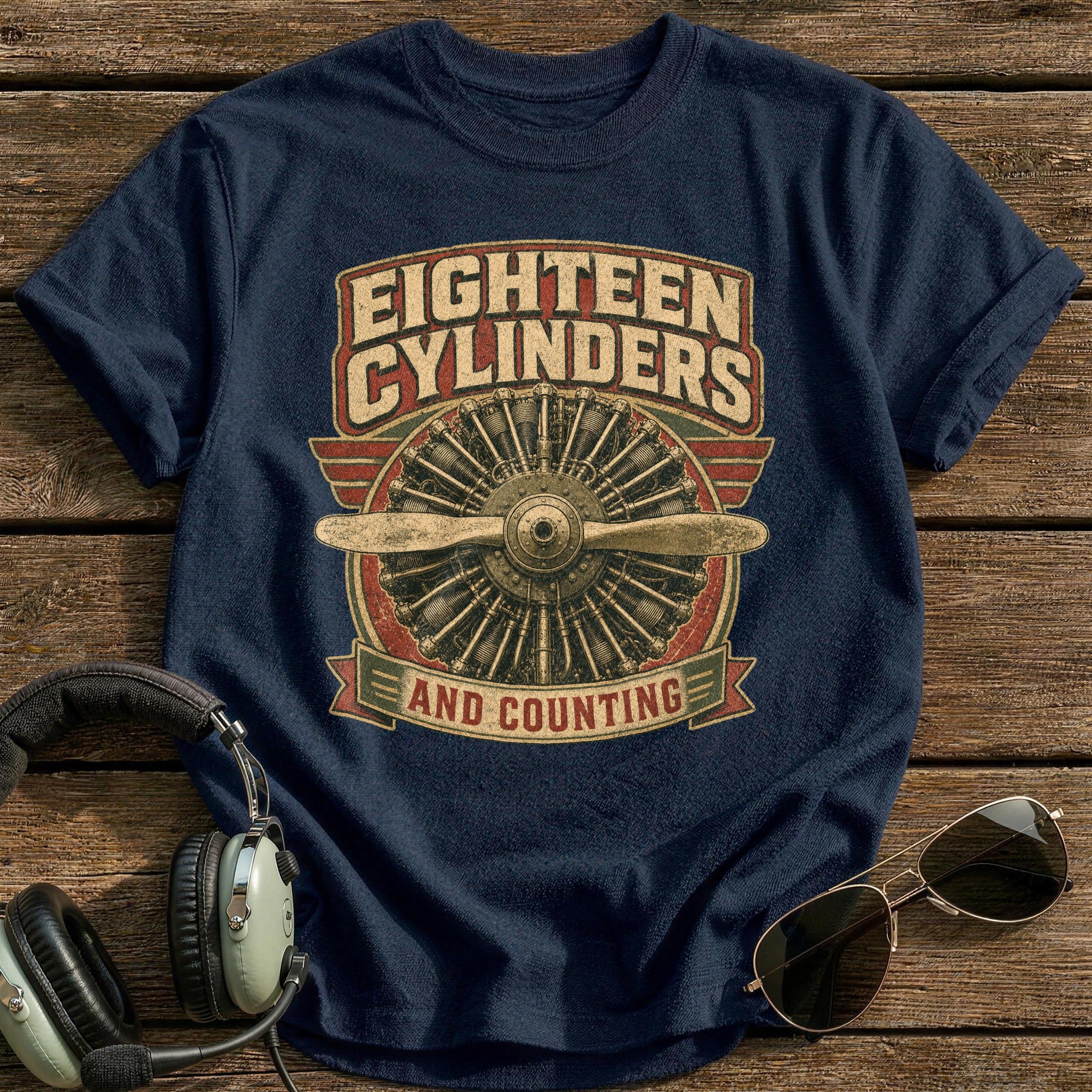 Eighteen Cylinders T-Shirt - Navy
