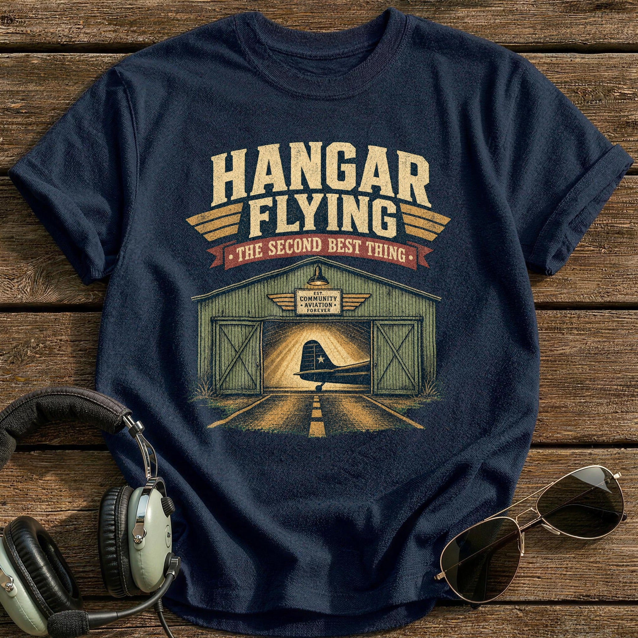 Hangar Flying T-Shirt - Navy