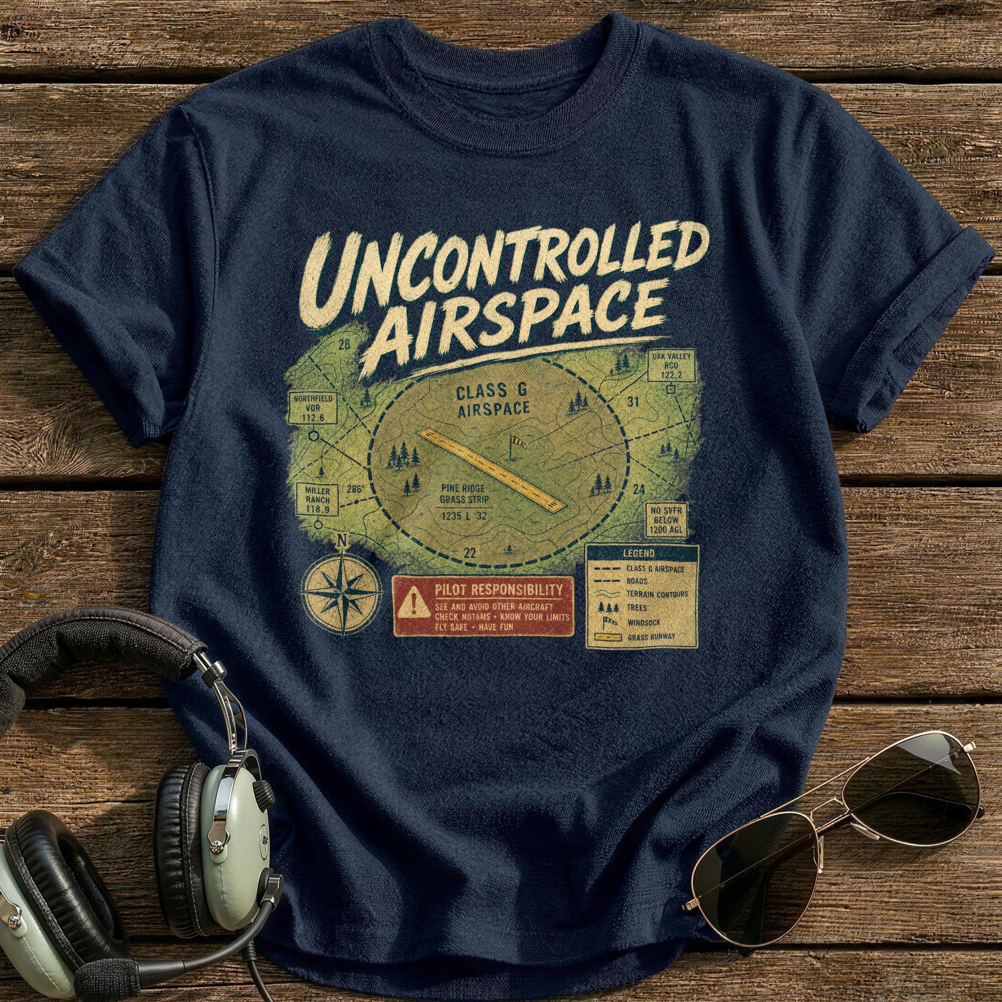 Uncontrolled Airspace T-Shirt - Navy