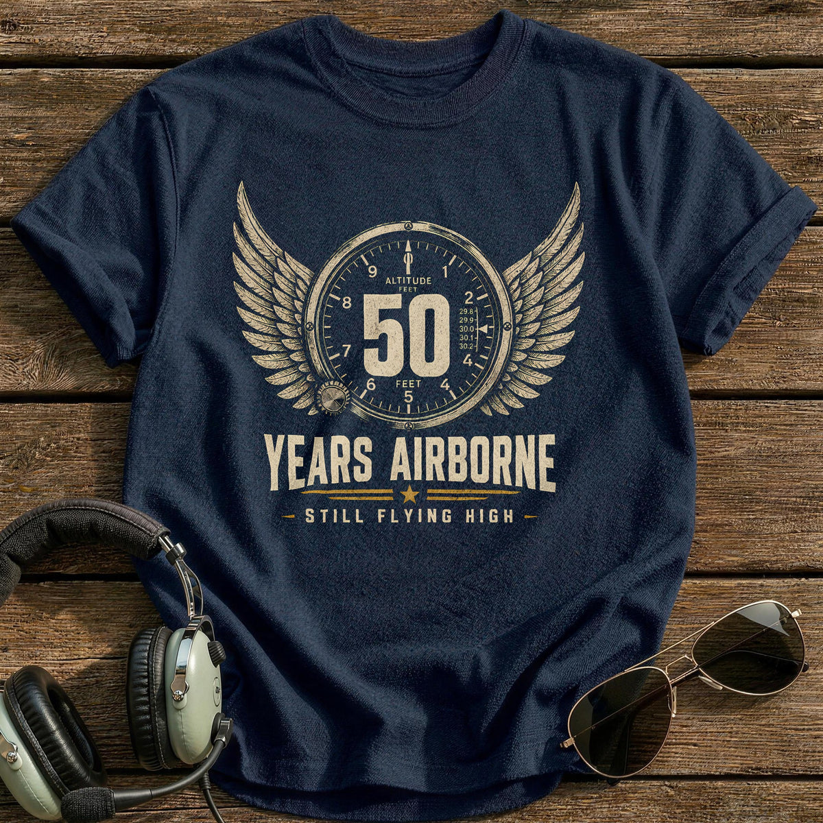 50 Still Flying T-Shirt - Navy