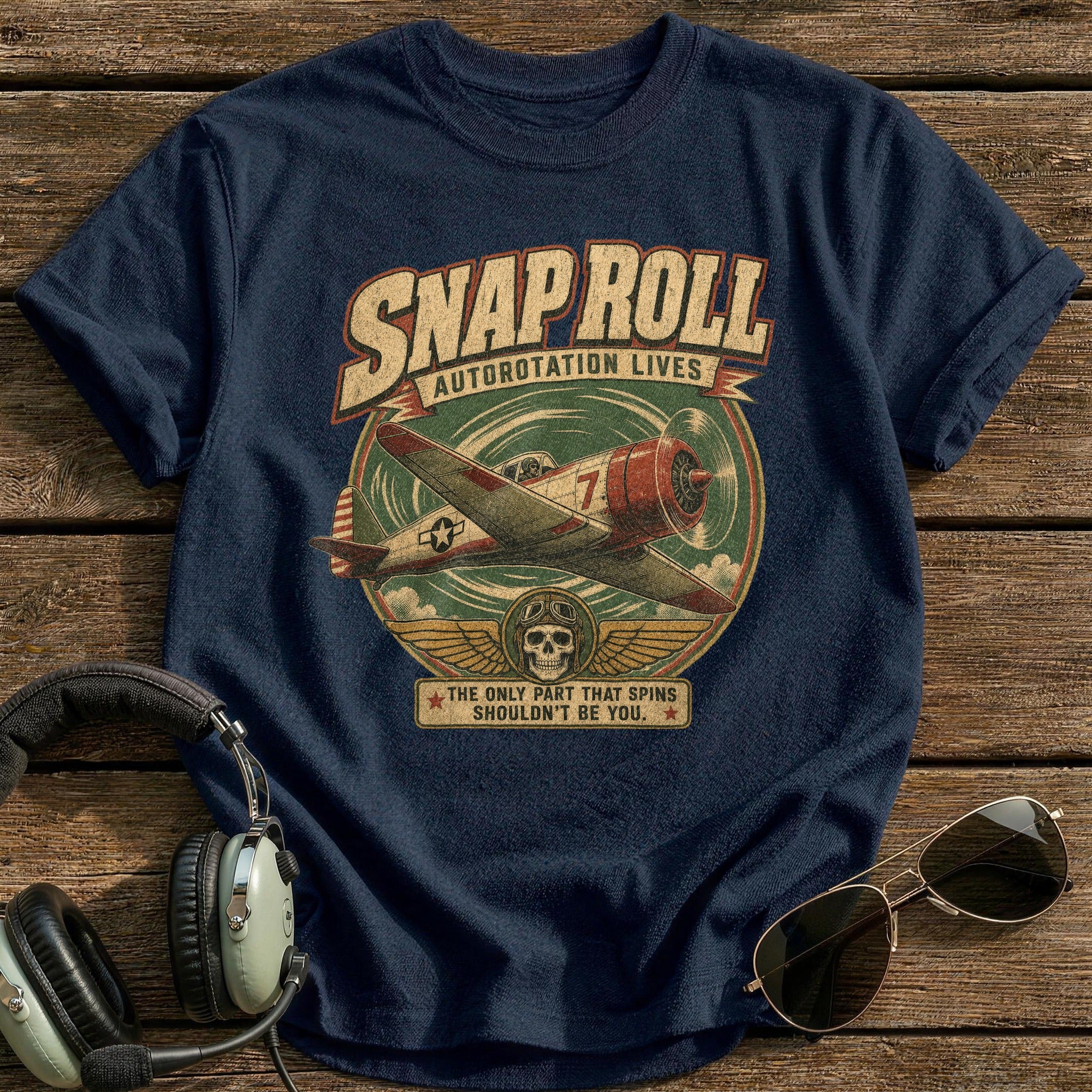Snap Roll T-Shirt - Navy