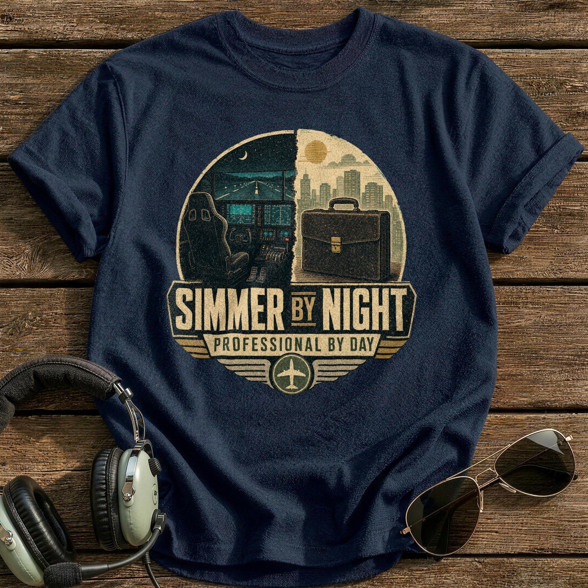 Simmer By Night T-Shirt - Navy