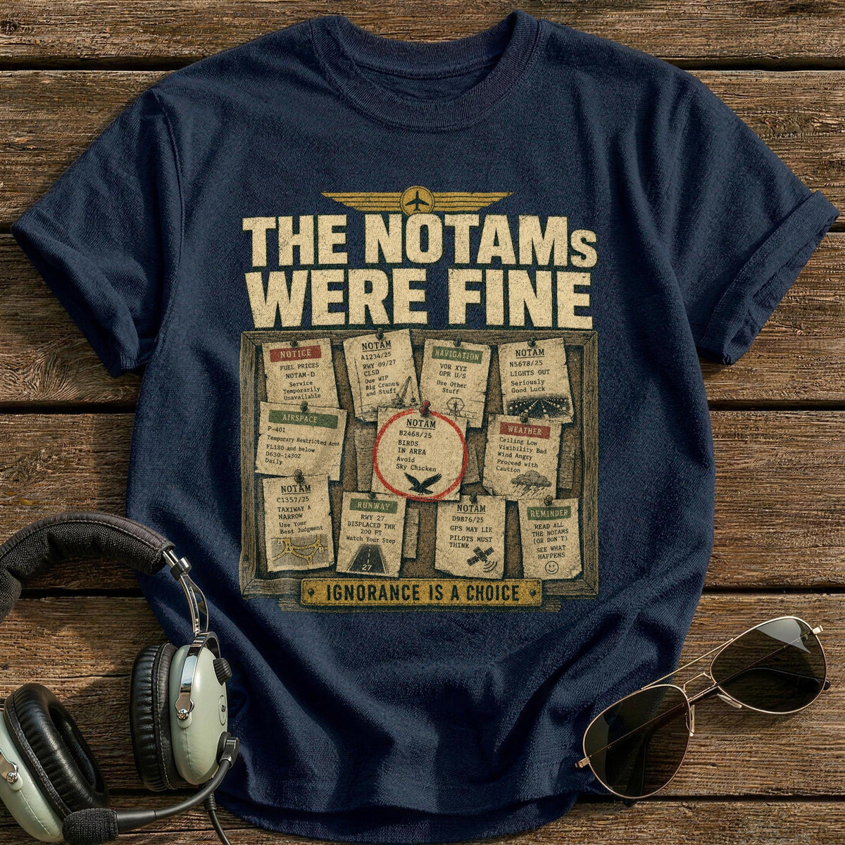 THE NOTAMs WERE FINE Kids T-Shirt - Navy