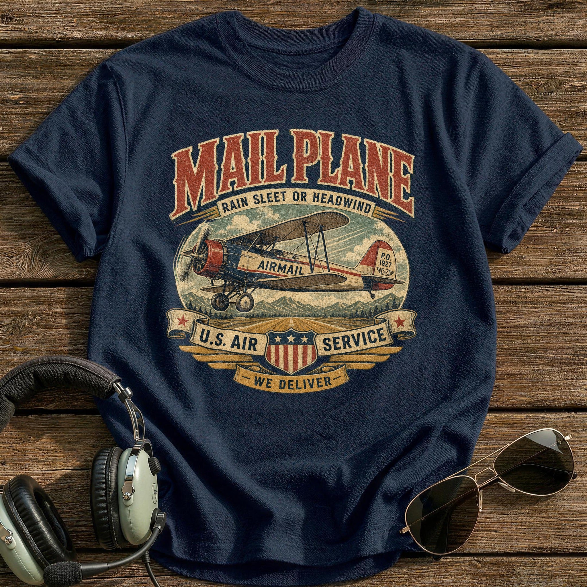 Mail Plane T-Shirt - Navy