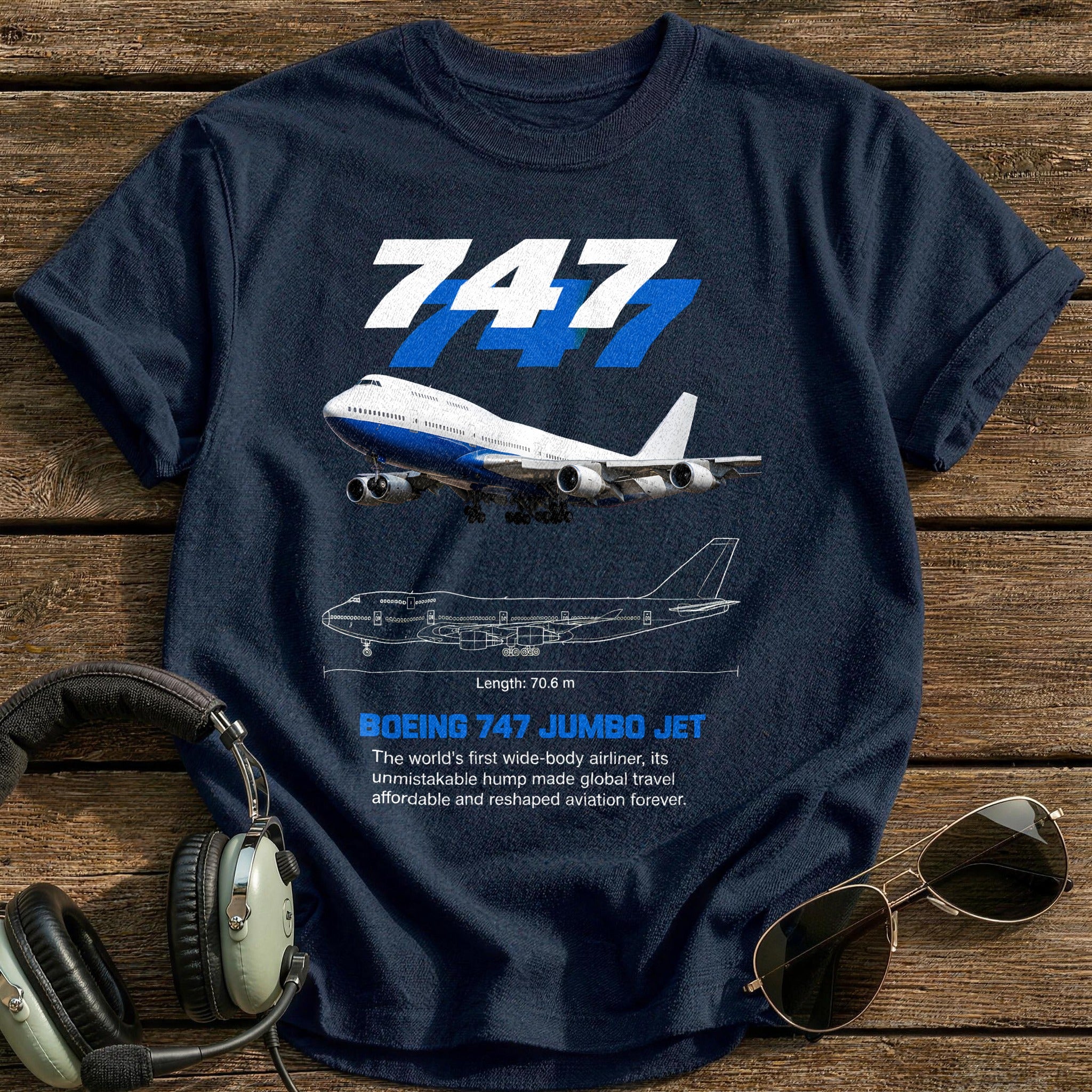 747 80 T-Shirt - Navy