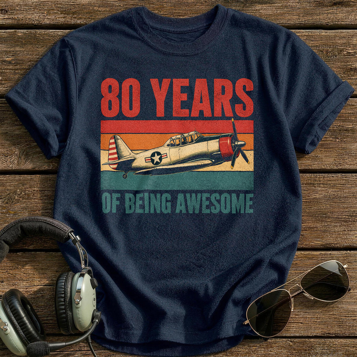 80 Being Awesome T-Shirt - Navy