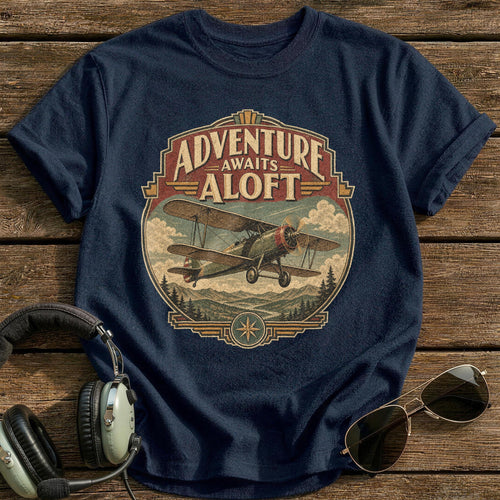 Adventure Awaits Aloft T-Shirt - Navy
