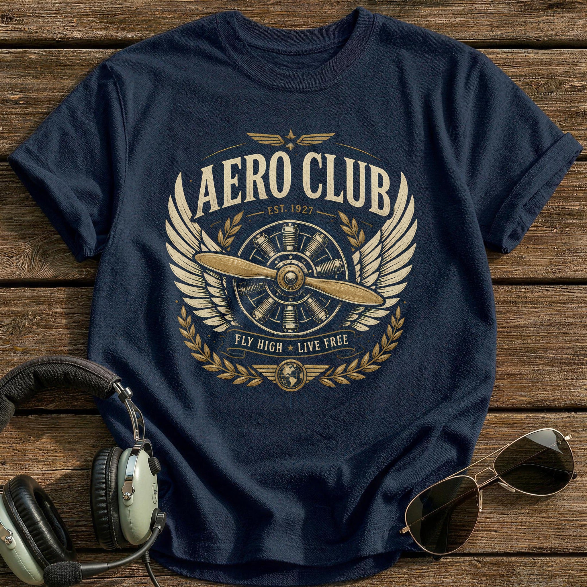 Aero Club Heritage 38 T-Shirt - Navy