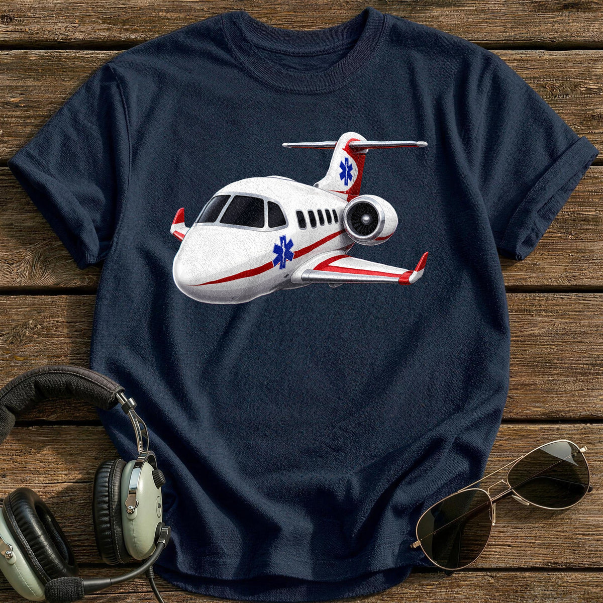 Air Ambulance Plane 70 T-Shirt - Navy
