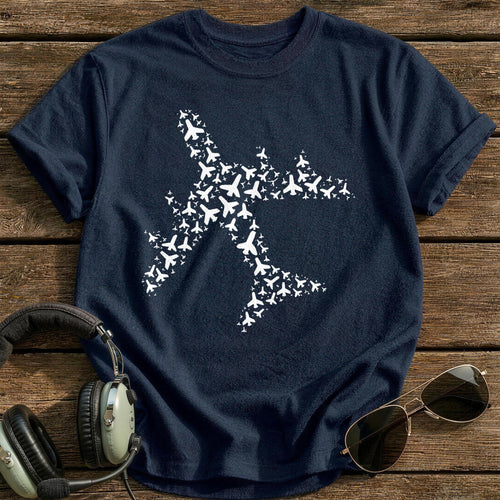 Airplane Made Of Planes T-Shirt - Navy
