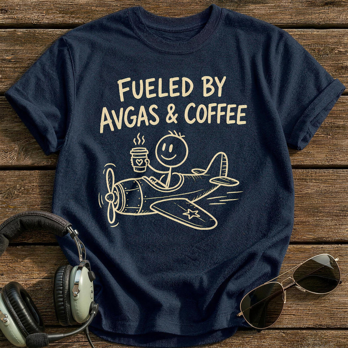 Avgas Coffee 36 T-Shirt - Navy
