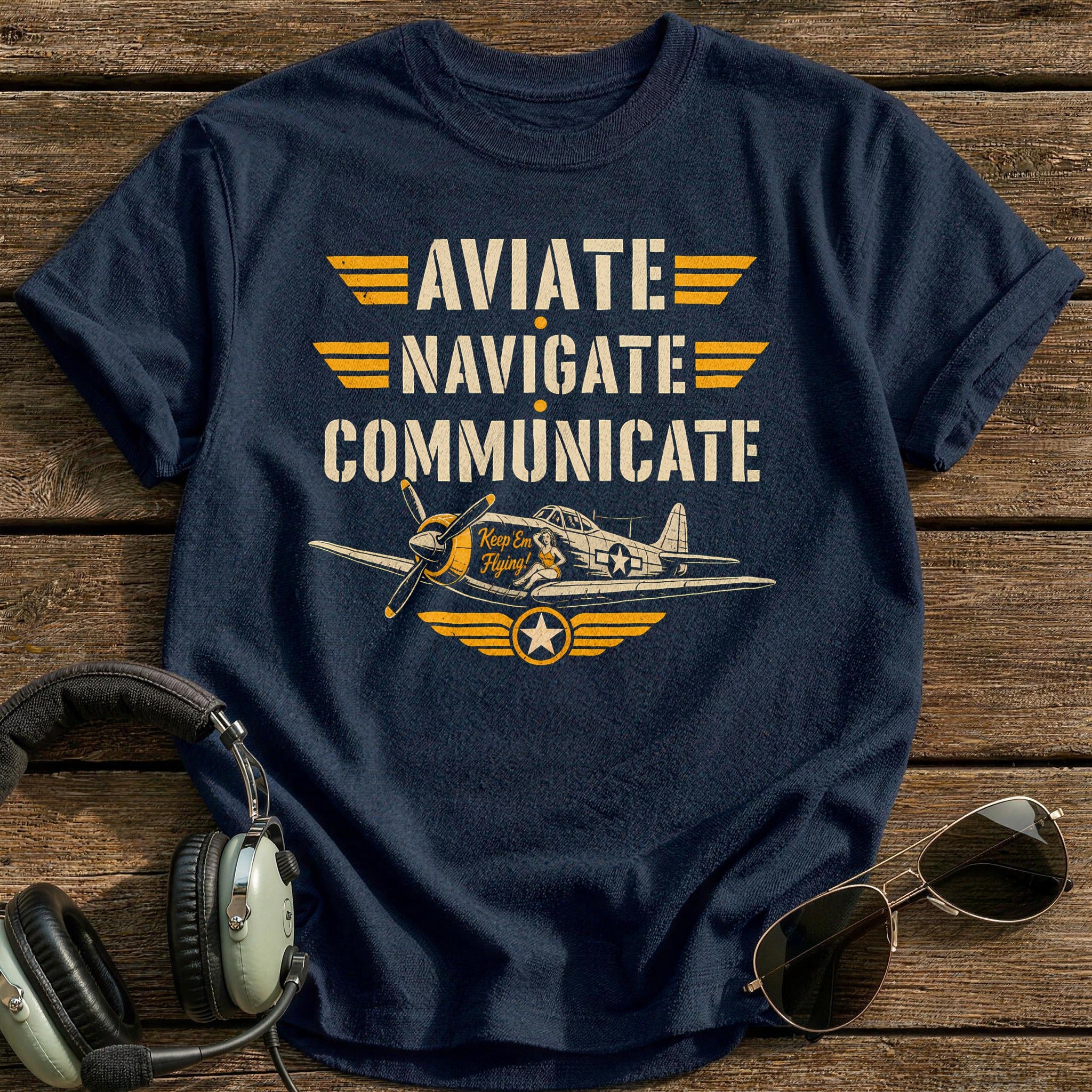 Aviate Navigate Communicate - Navy