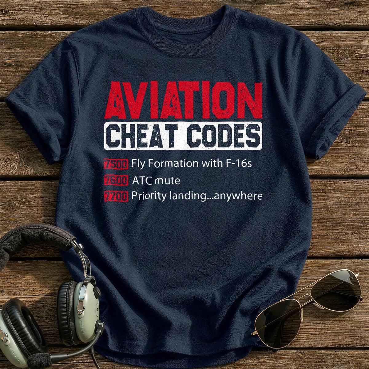 Aviation Cheat Codes Kids T-Shirt - Navy