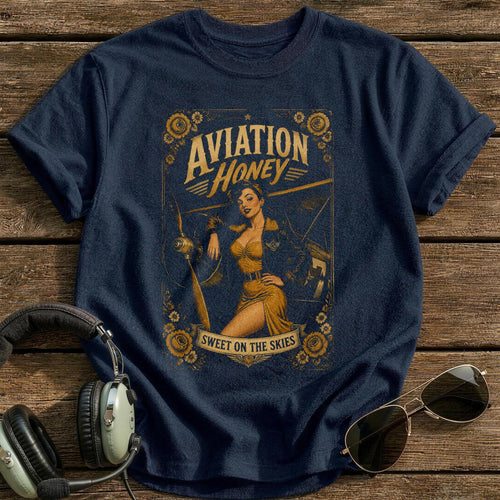 Aviation Honey T-Shirt - Navy
