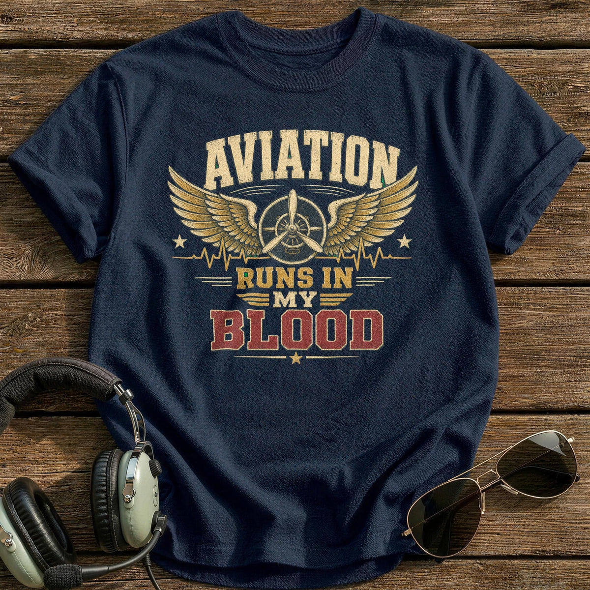 Aviation Runs Deep Kids T-Shirt - Navy