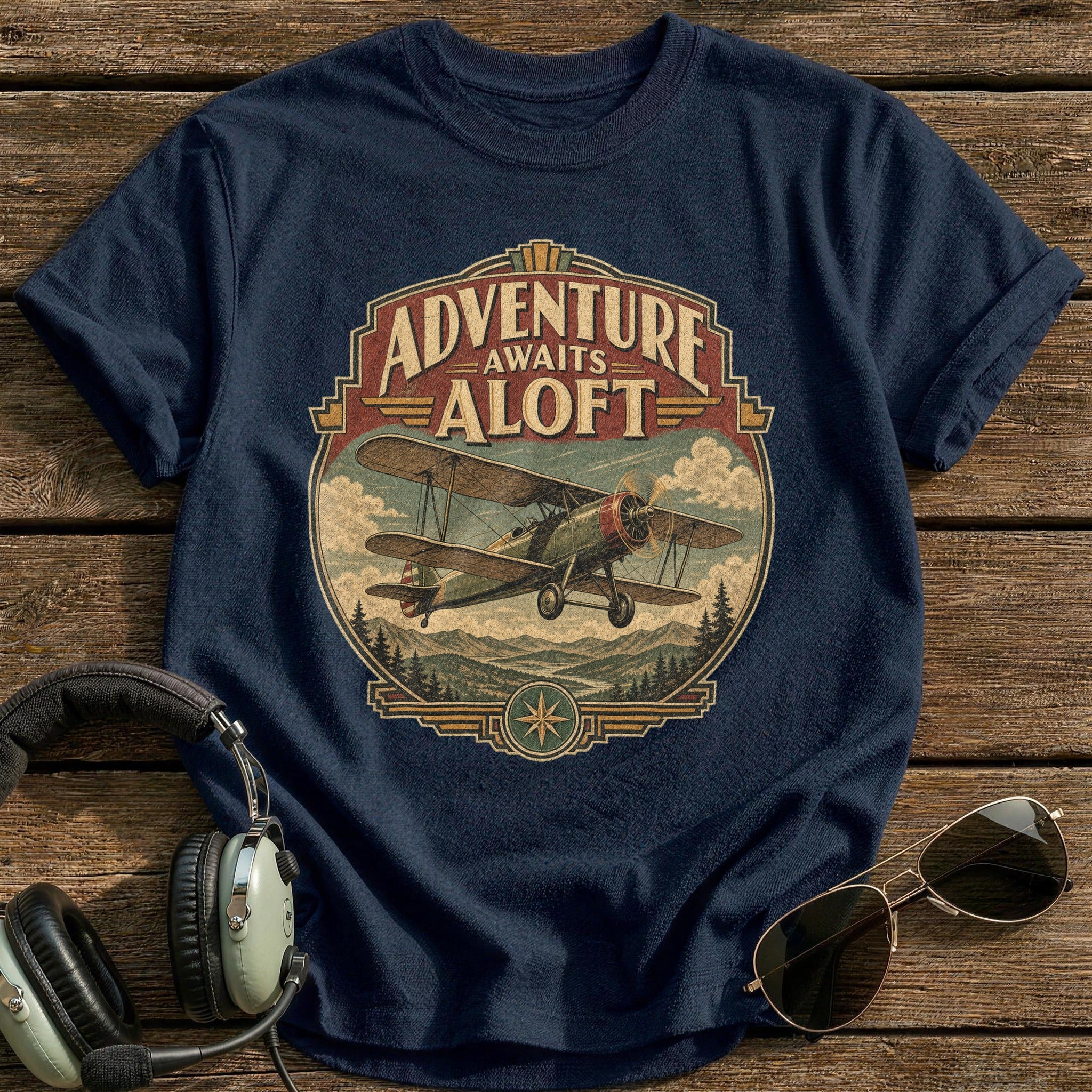 Biplane Beckons - Navy