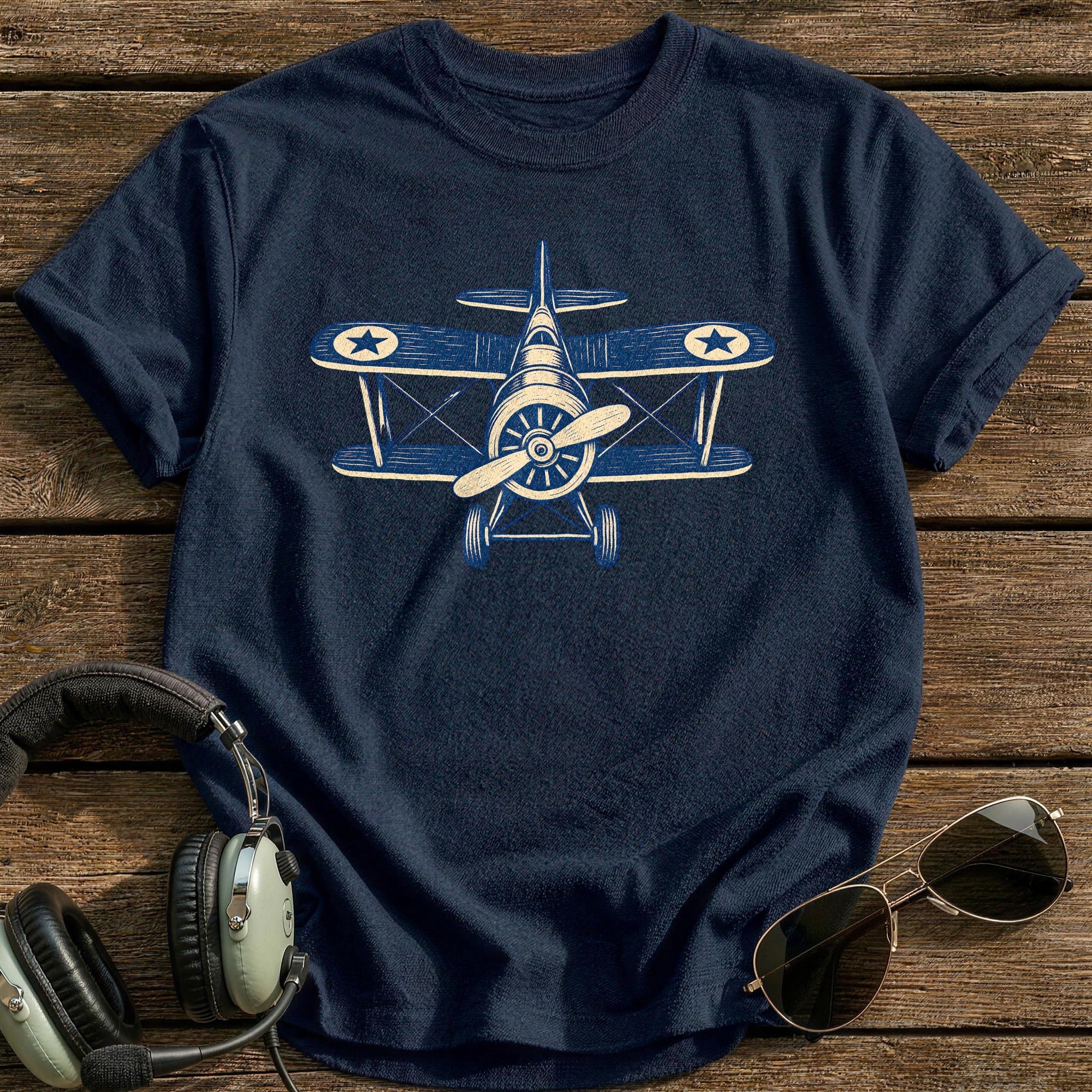 Biplane Blues T-Shirt - Navy